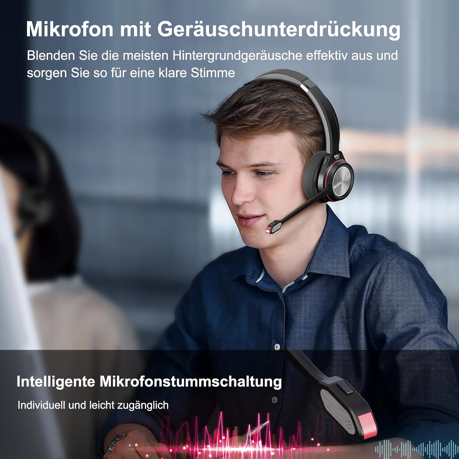 Beebang Cuffie Wireless Mono Bluetooth 5.2 con Microfono - immagine 4