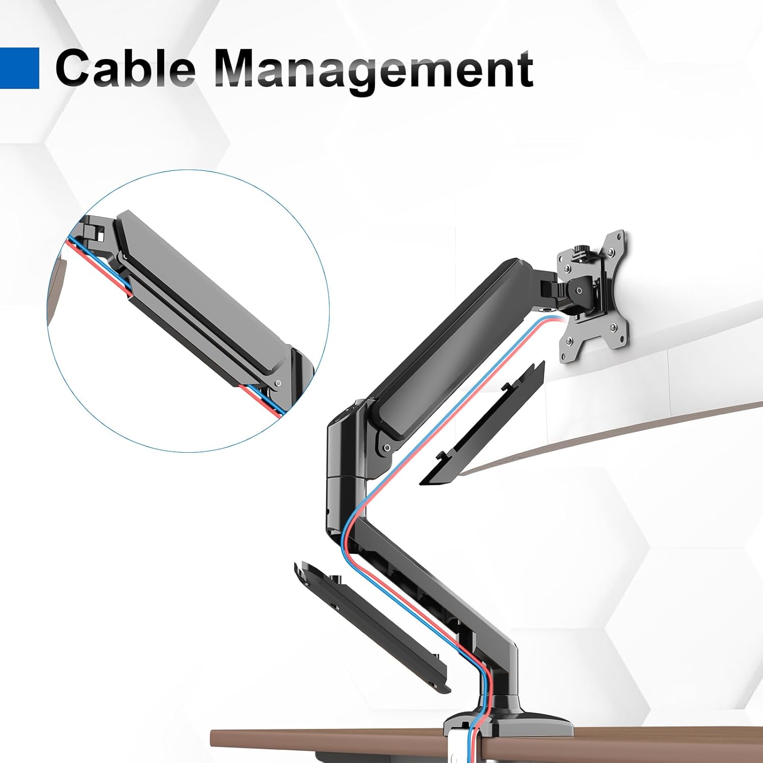 Grifema GB2003-1 Supporto Monitor a Molla a Gas, Nero - immagine 5