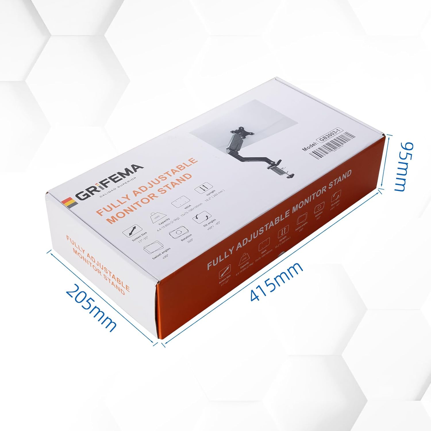 Grifema GB2003-1 Supporto Monitor a Molla a Gas, Nero - immagine 8