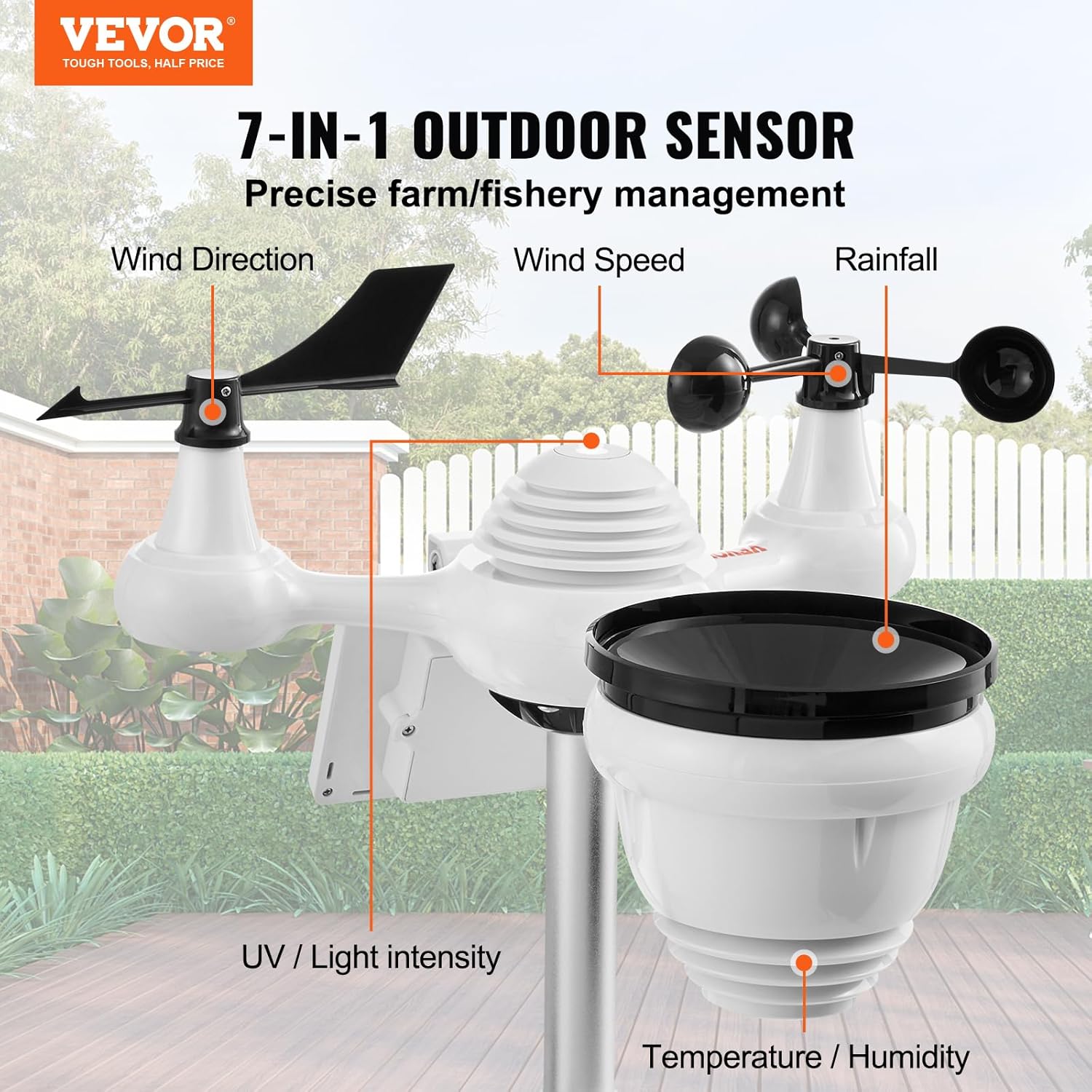 Vevor Stazione Meteorologica Wireless 7 in 1 con Wi-Fi - immagine 2