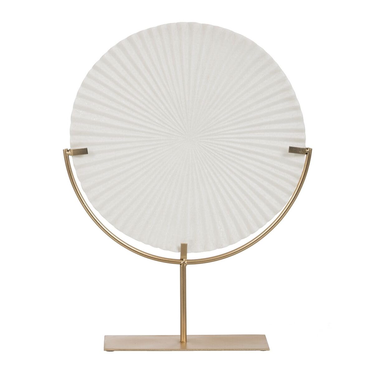 BigBuy Home Figura decorativa Bianco Oro Cerchio 38 x 10 x 49 cm