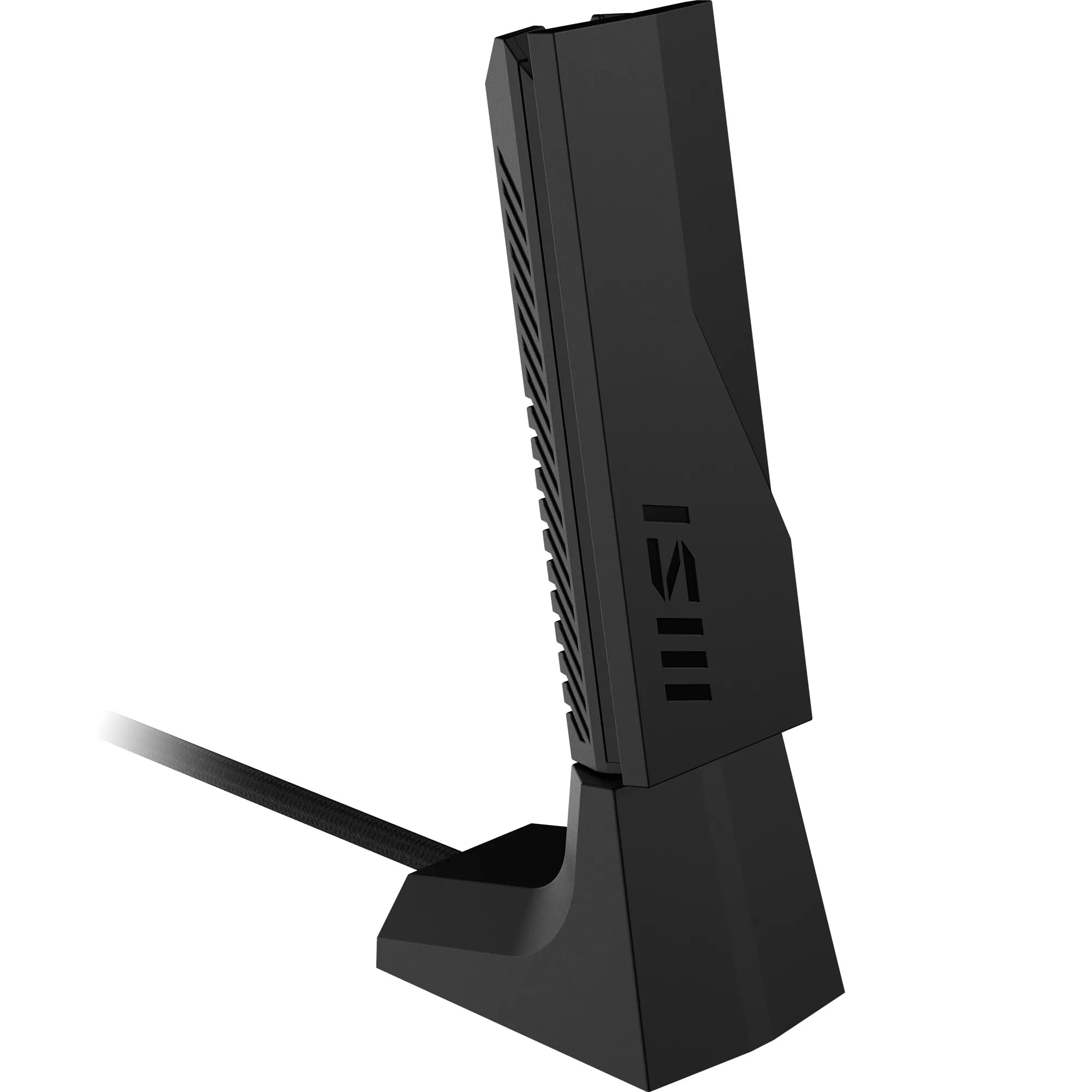 MSI BE6500 - Adattatore WiFi 7 USB - WLAN fino a 2880 Mbps (6GHz, 5GHz, 2.4GHz Wireless), USB 3.2 Gen 1, MU-MIMO, 2X Antenne Tri-Band ad alto guadagno, Beamforming, WPA3 - Cradle incluso