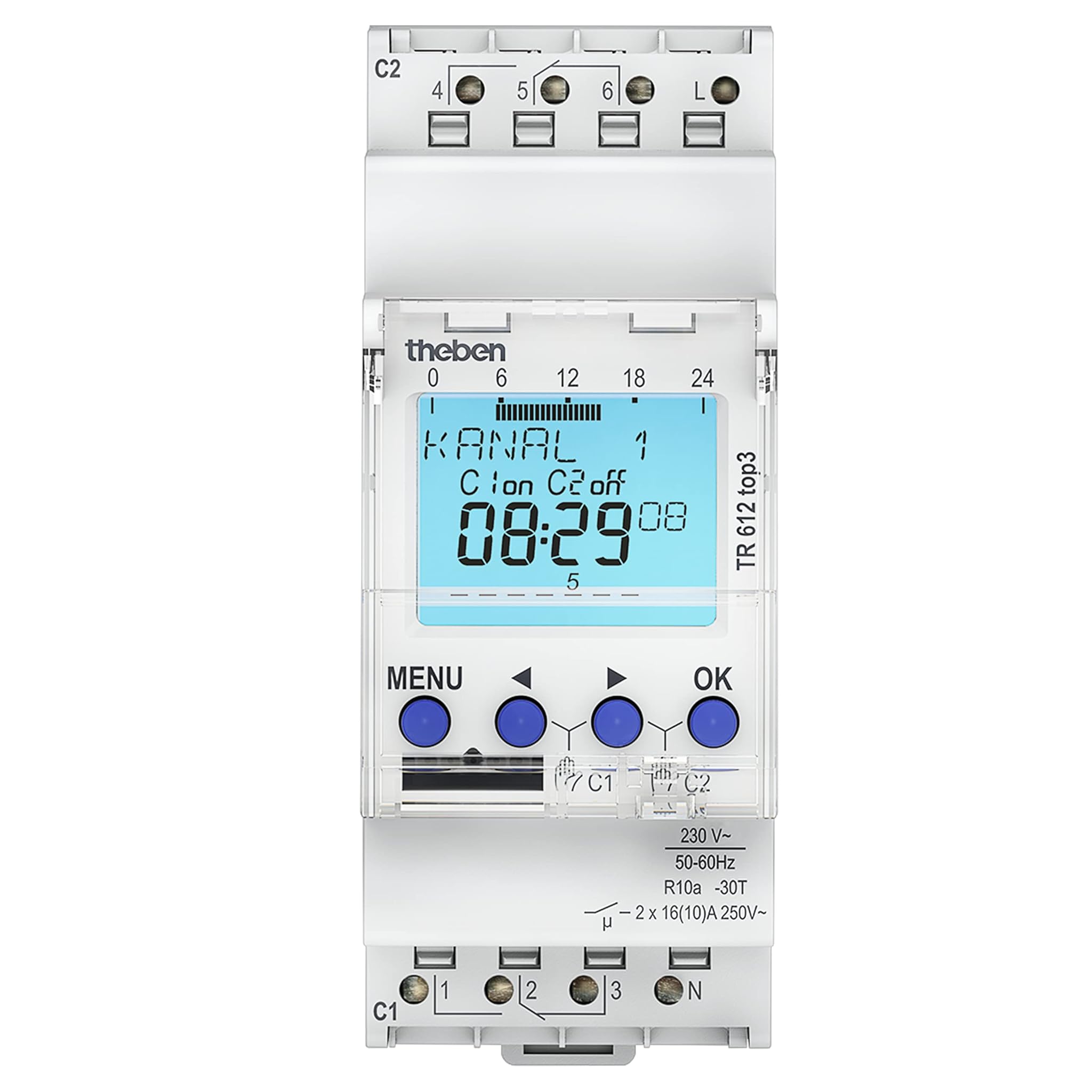 Theben TR 612 top3 - Interruttore Orario Digitale 2 Canali