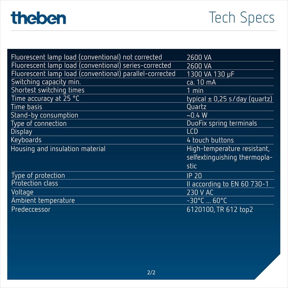 Theben TR 612 top3 - Interruttore Orario Digitale 2 Canali - immagine 5
