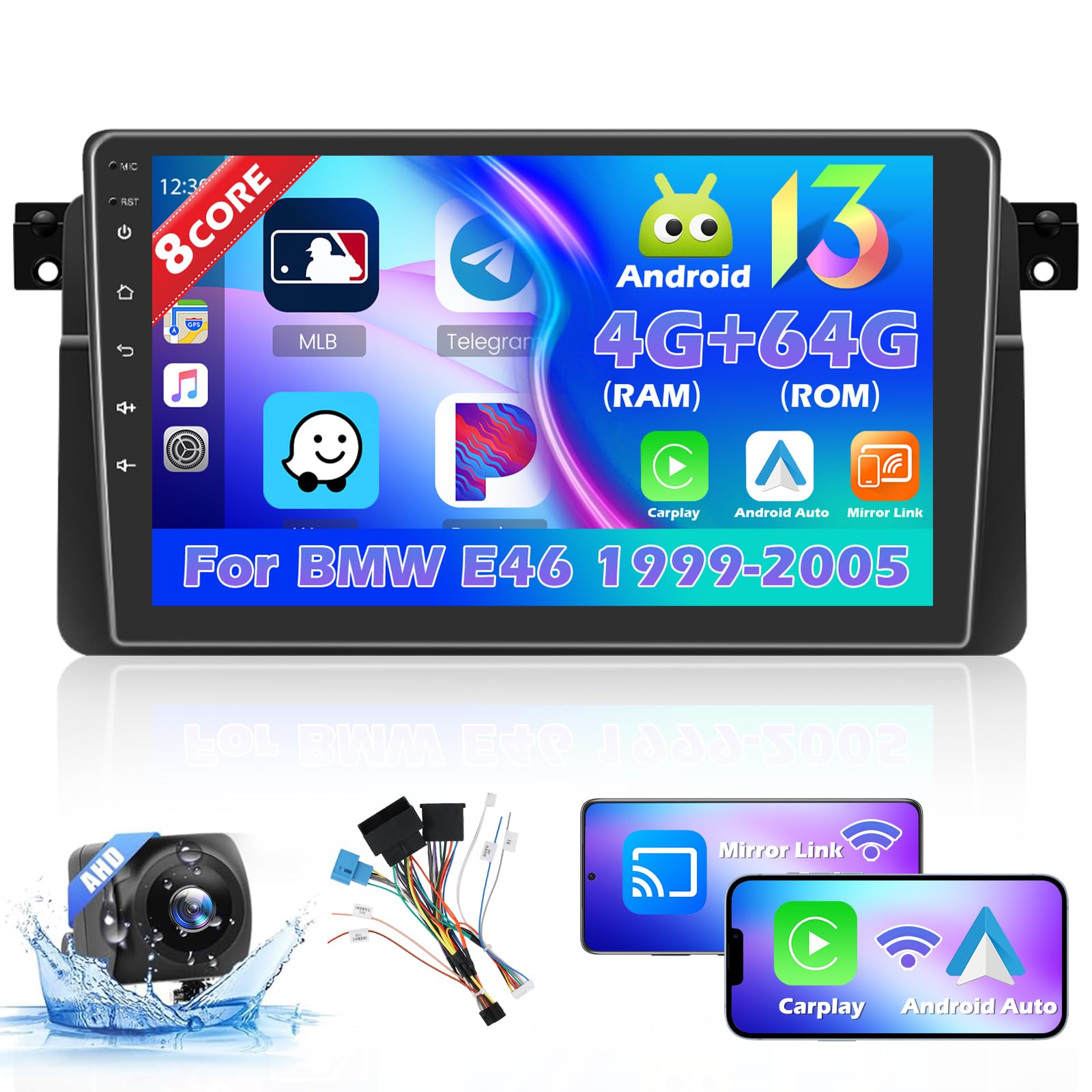 Hikity Autoradio 9" per BMW Serie 3 E46 (1999-2005)