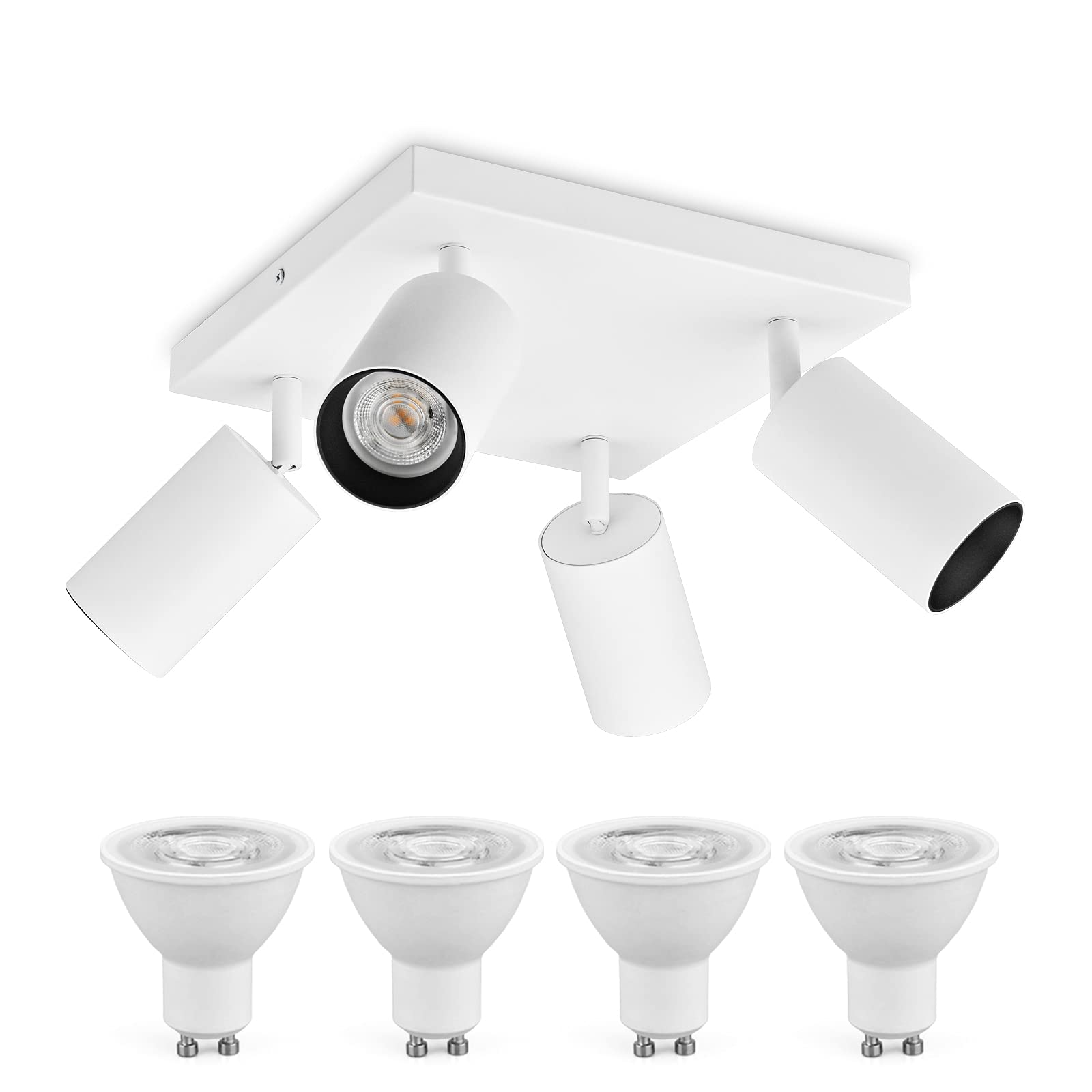Faretti LED da Soffitto Orientabili con 4 Lampadine GU10