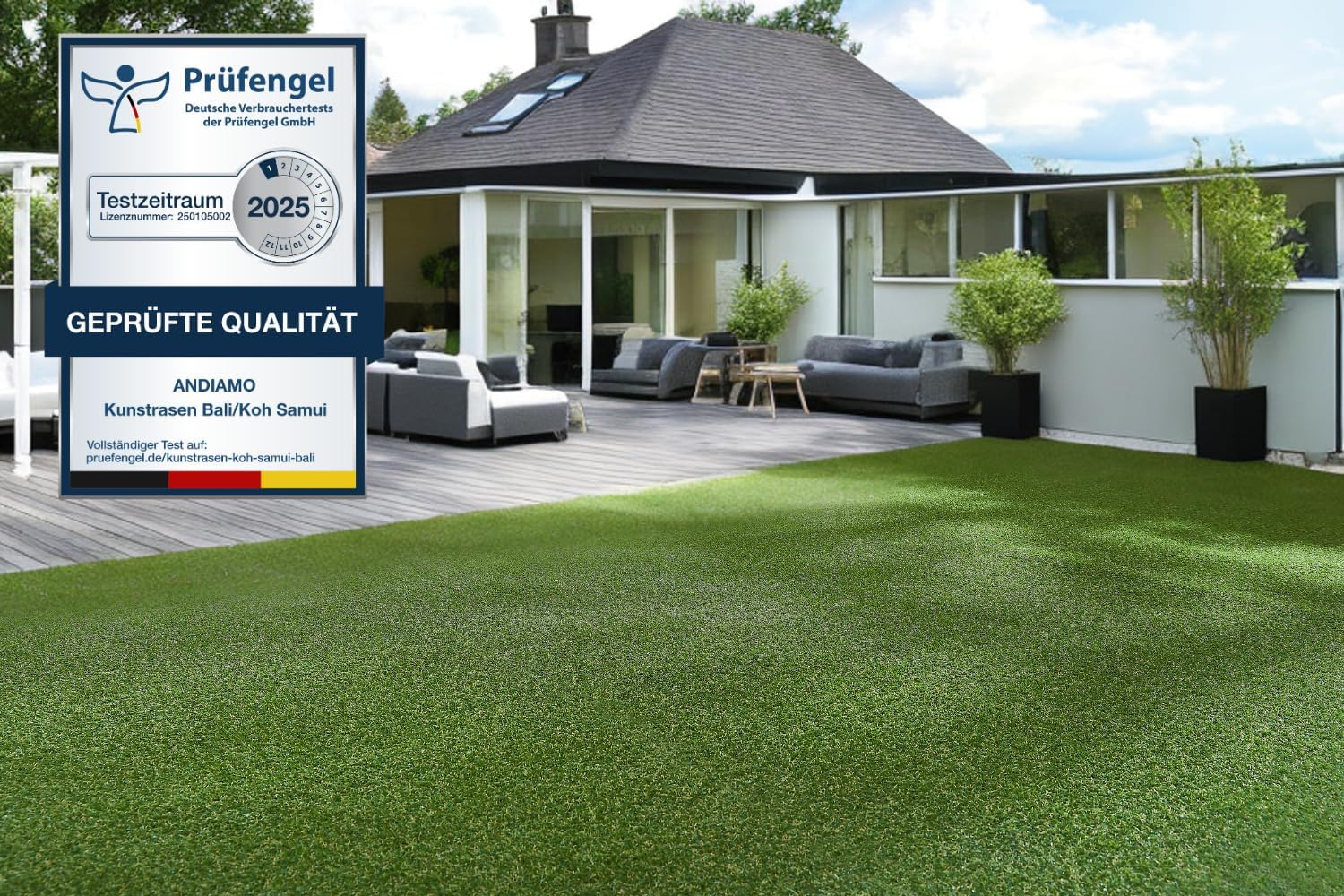 Andiamo Tappeto Erboso Artificiale Bali 133x300 cm, Verde - immagine 1