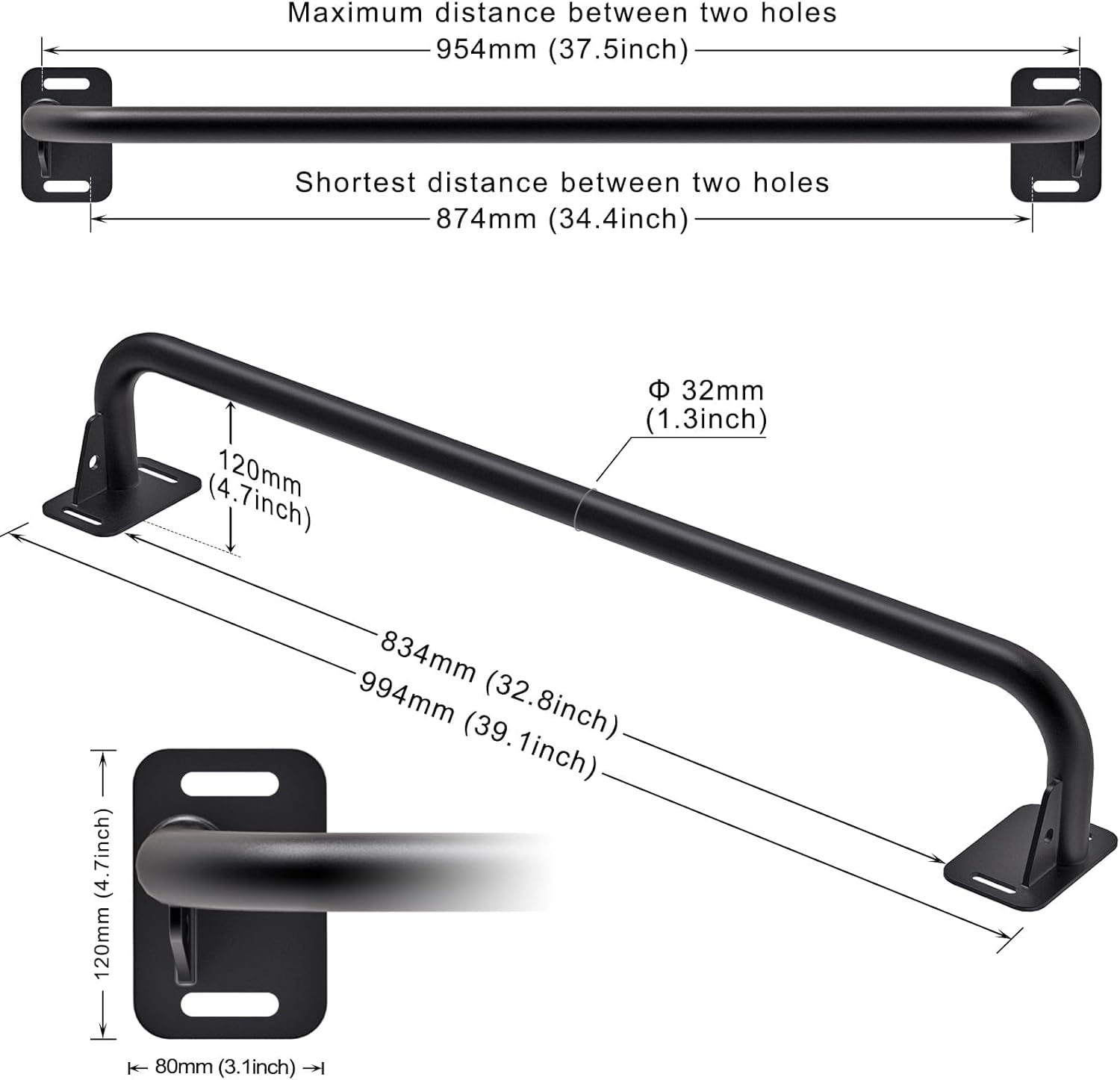 Seleware Barra per Trazioni da Parete 440 lbs - immagine 2