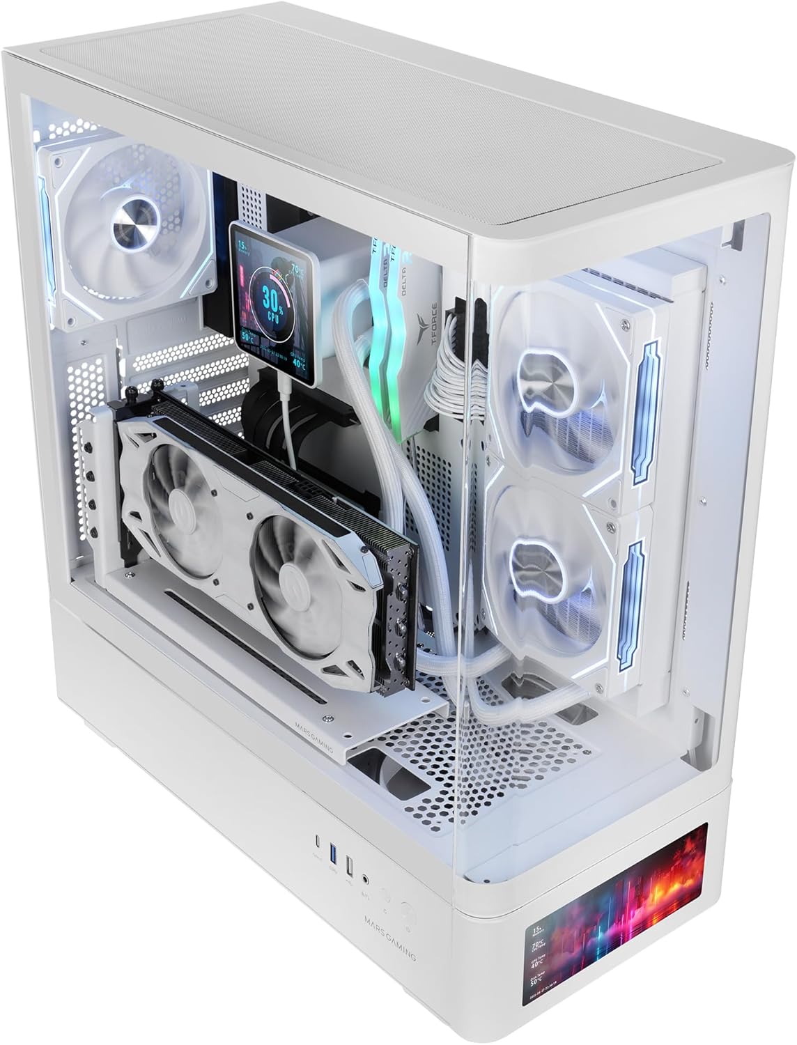 Mars Gaming MC-LCDPRO Case Gaming ATX con Schermo LCD 7.2" - immagine 2