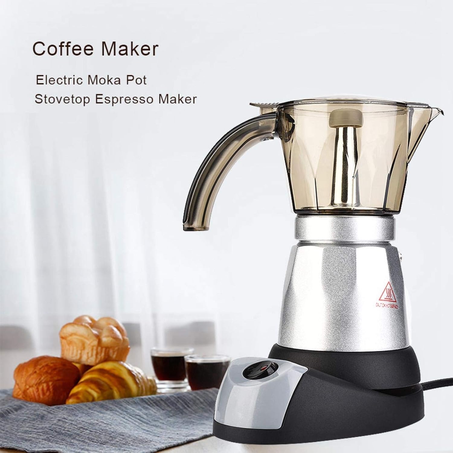 Caffettiera Elettrica 220V per Espresso e Tè 300ml - immagine 5