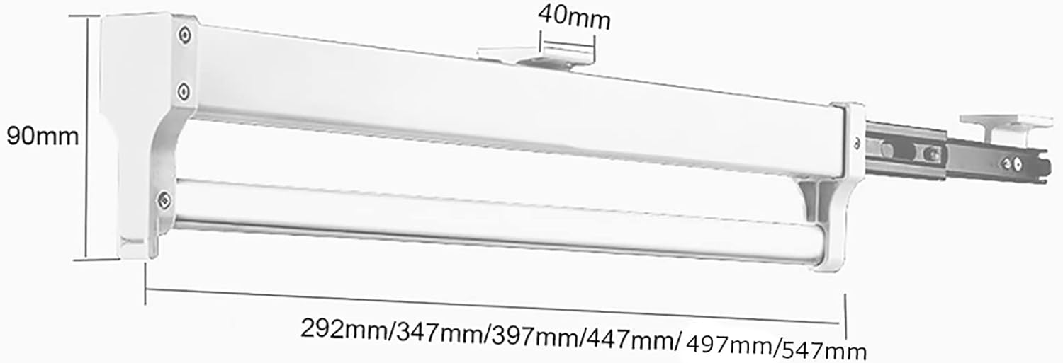 Asta Appendiabiti Estensibile e Regolabile 447mm, Bianco - immagine 6