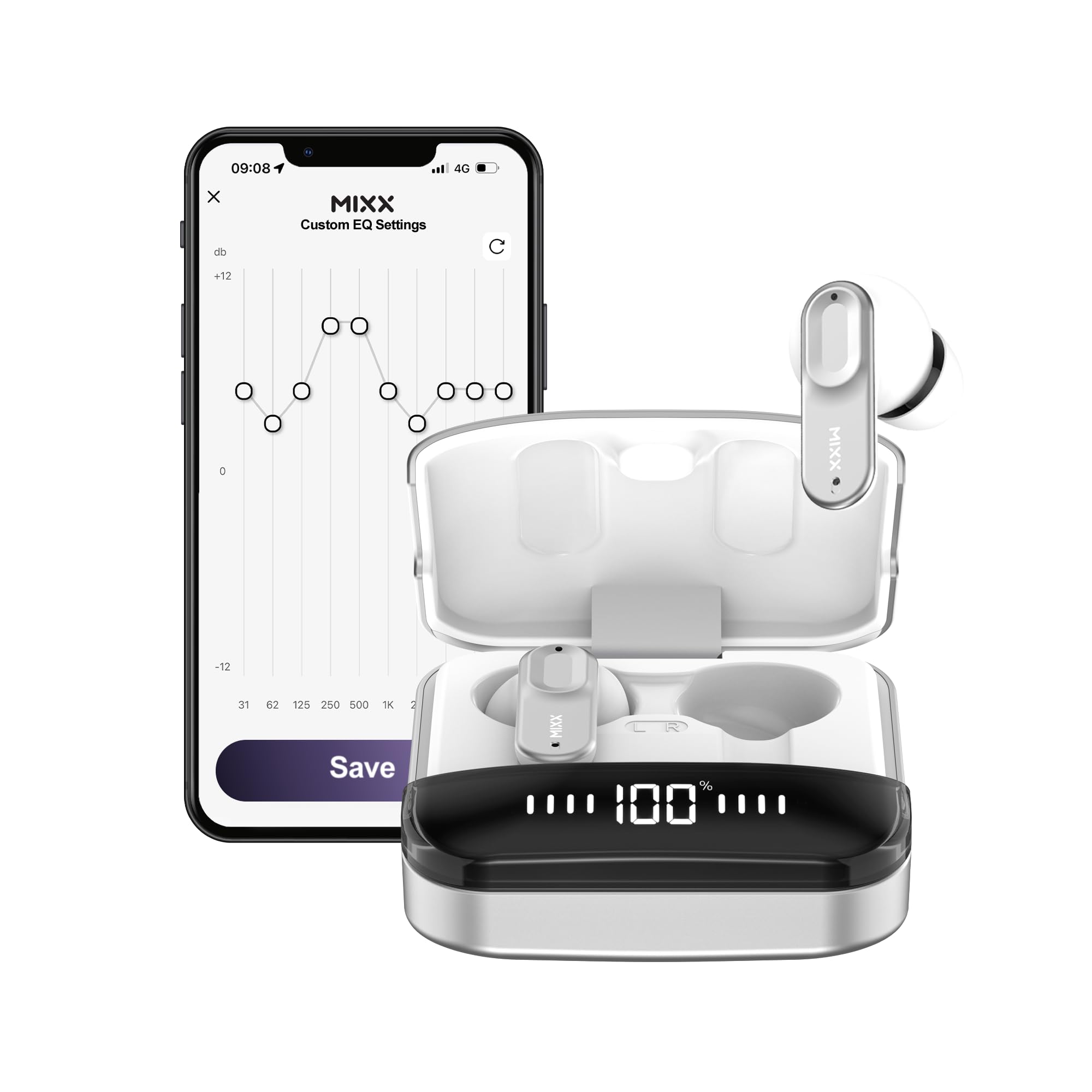 Mixx audio - Auricolari wireless Streambuds Ultra Mini Bianco Argento