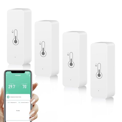 Jadeshay Termometro Igrometro WiFi 4 Pezzi con Tuya APP