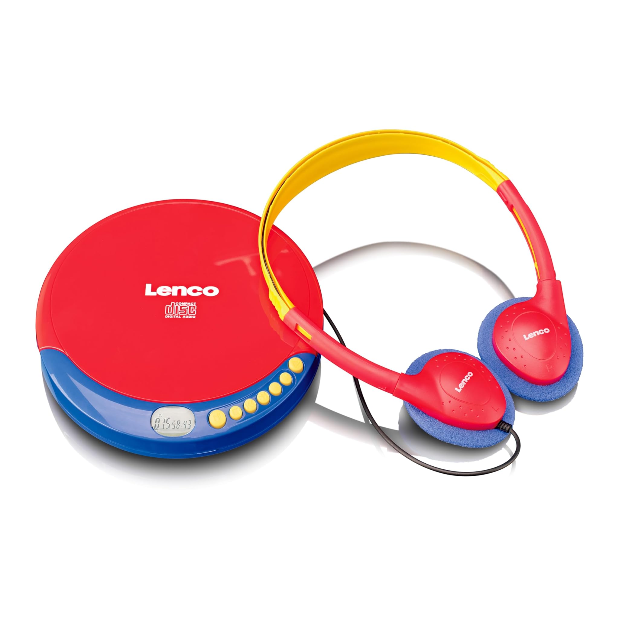 Lenco CD-021 Lettore CD Portatile per Bambini, Rosso/Blu