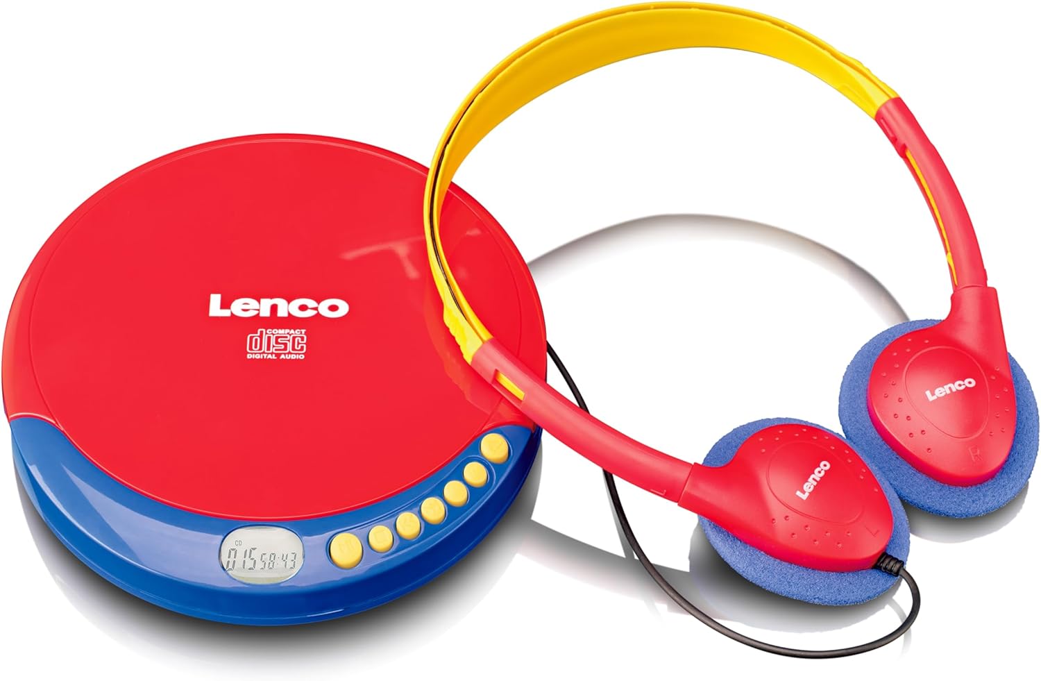 Lenco CD-021 Lettore CD Portatile per Bambini, Rosso/Blu - immagine 1