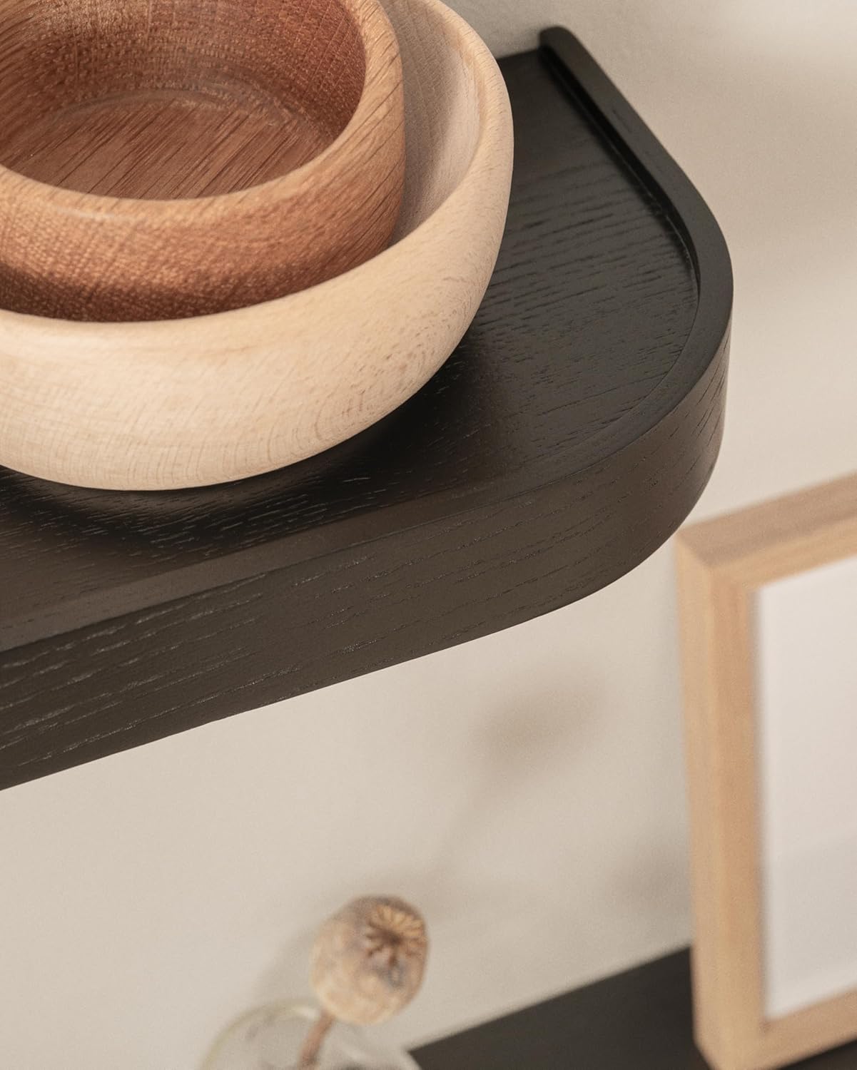 Kazai.® Mensole da Muro 'Neva' Set 3 - Quercia, Nero - immagine 4