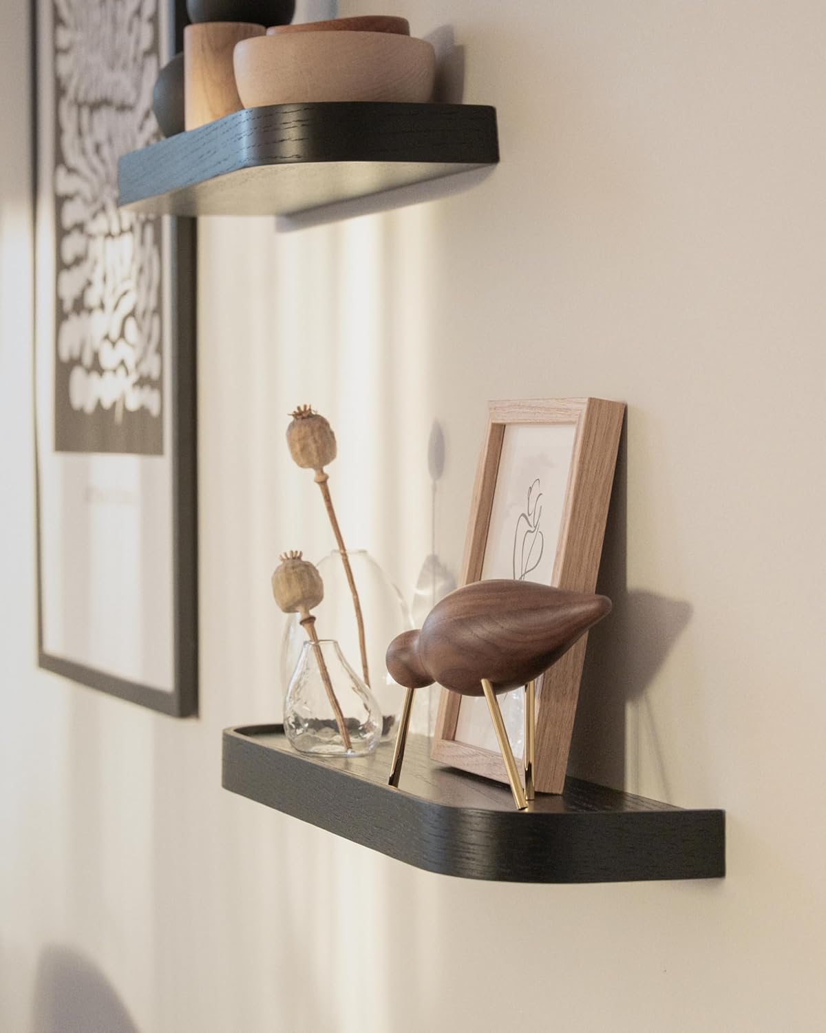 Kazai.® Mensole da Muro 'Neva' Set 3 - Quercia, Nero - immagine 5