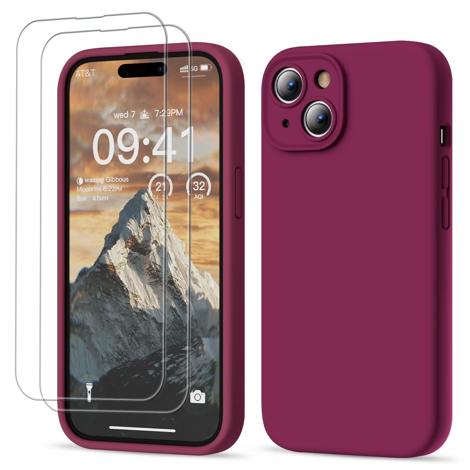 Goodvish Cover Silicone per iPhone 15 6.1" - Vino Rosso
