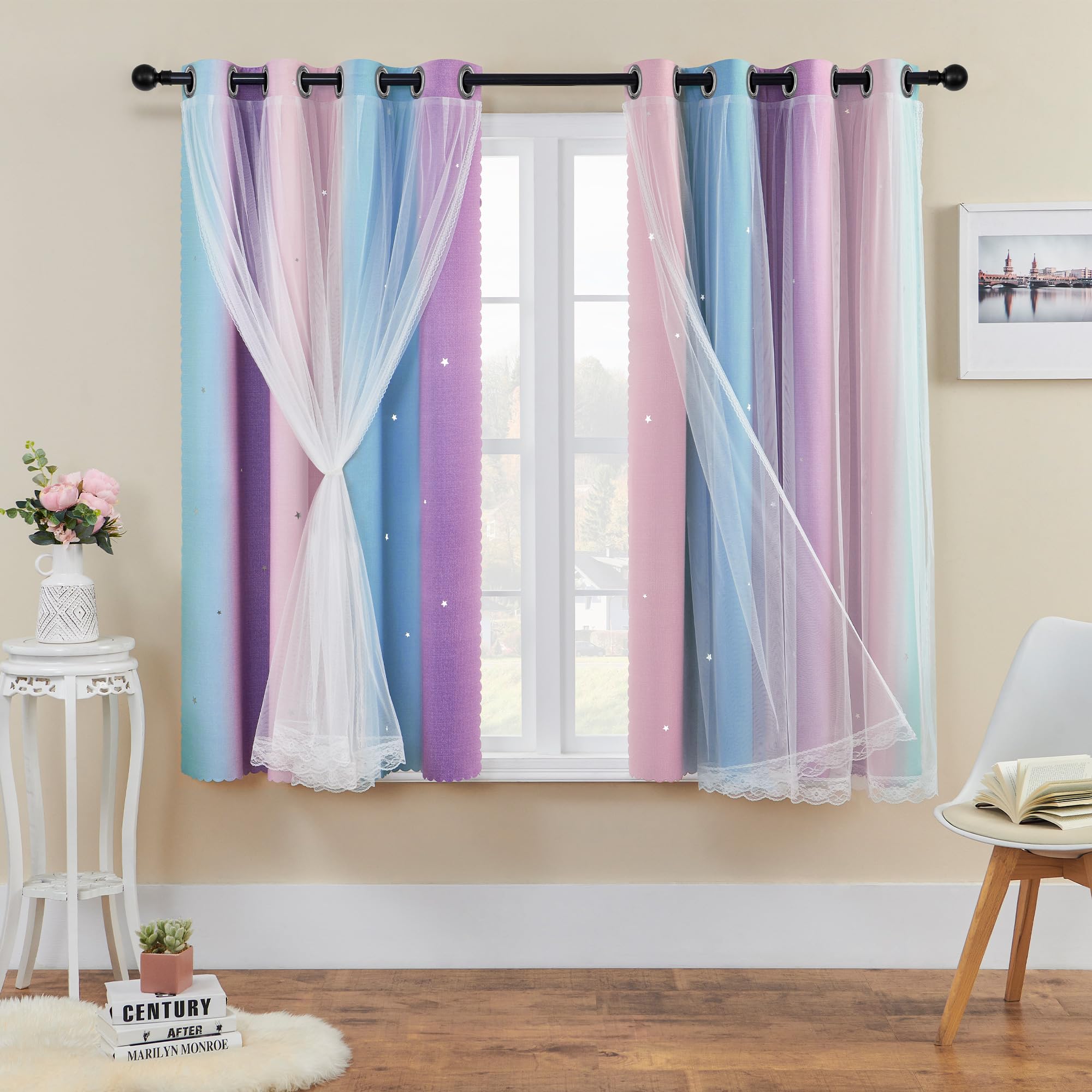 Xidi Tende Arcobaleno Termoisolate con Stelle Scavate, Blu