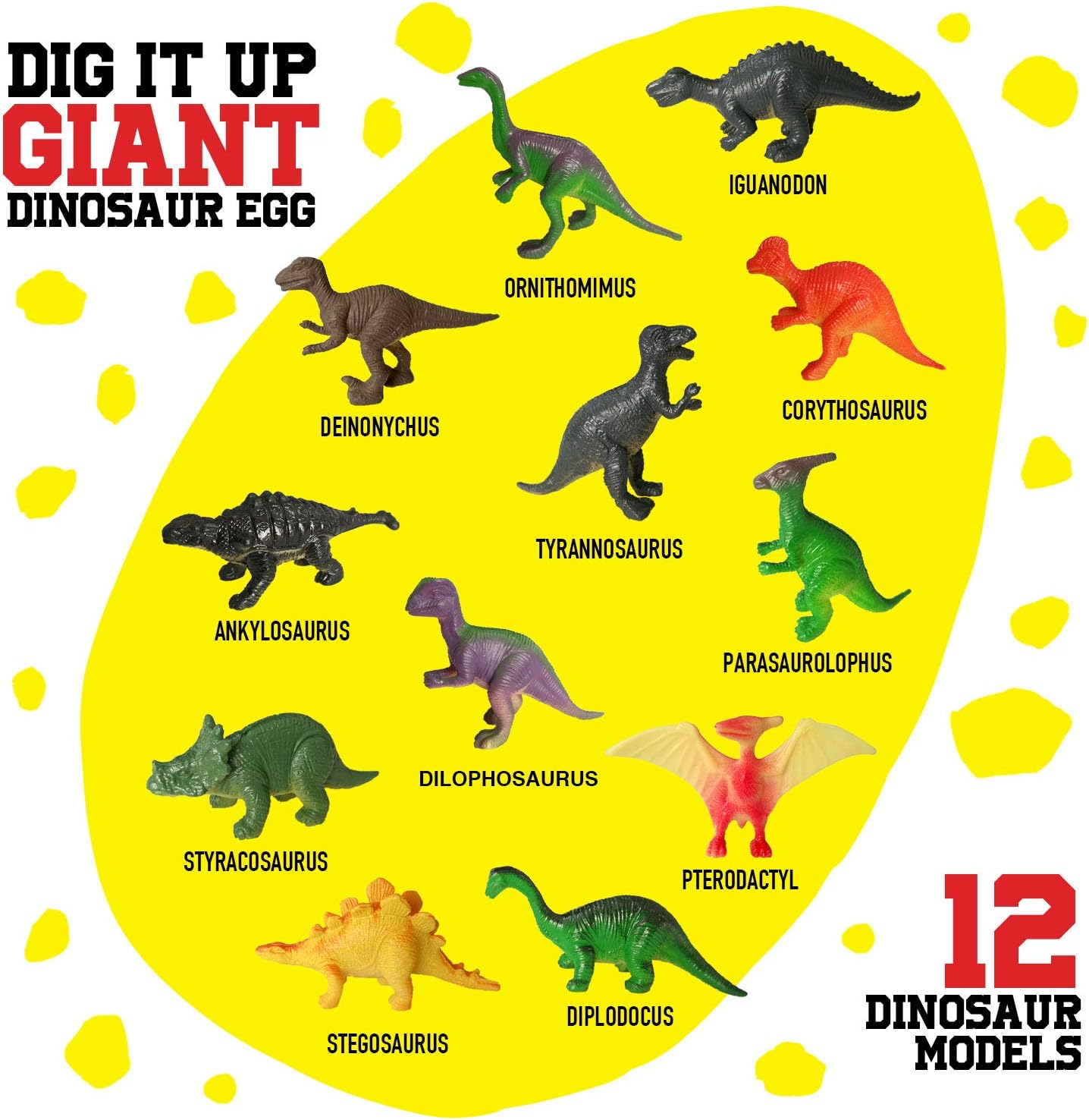 Dr. Daz - Kit di Scavo Uova Dinosauro 12 Figure - immagine 4