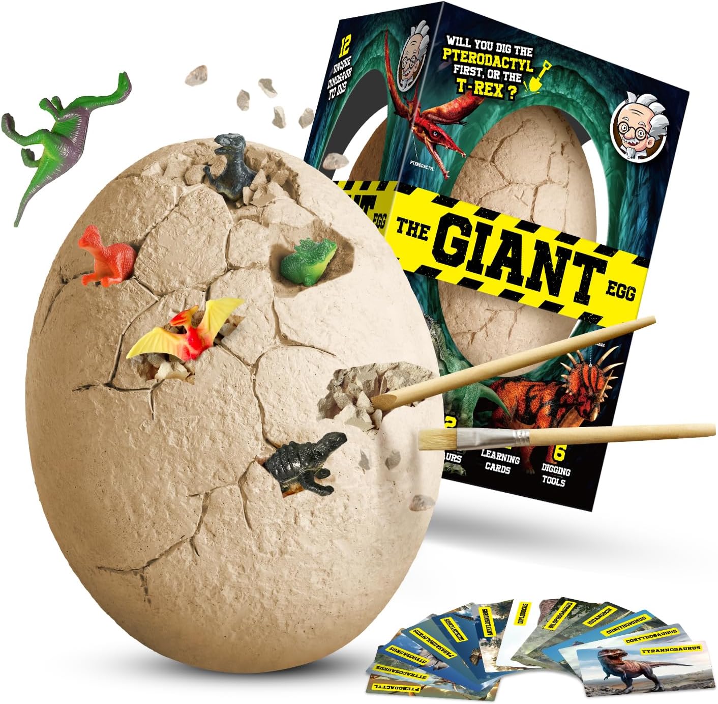 Dr. Daz - Kit di Scavo Uova Dinosauro 12 Figure - immagine 8