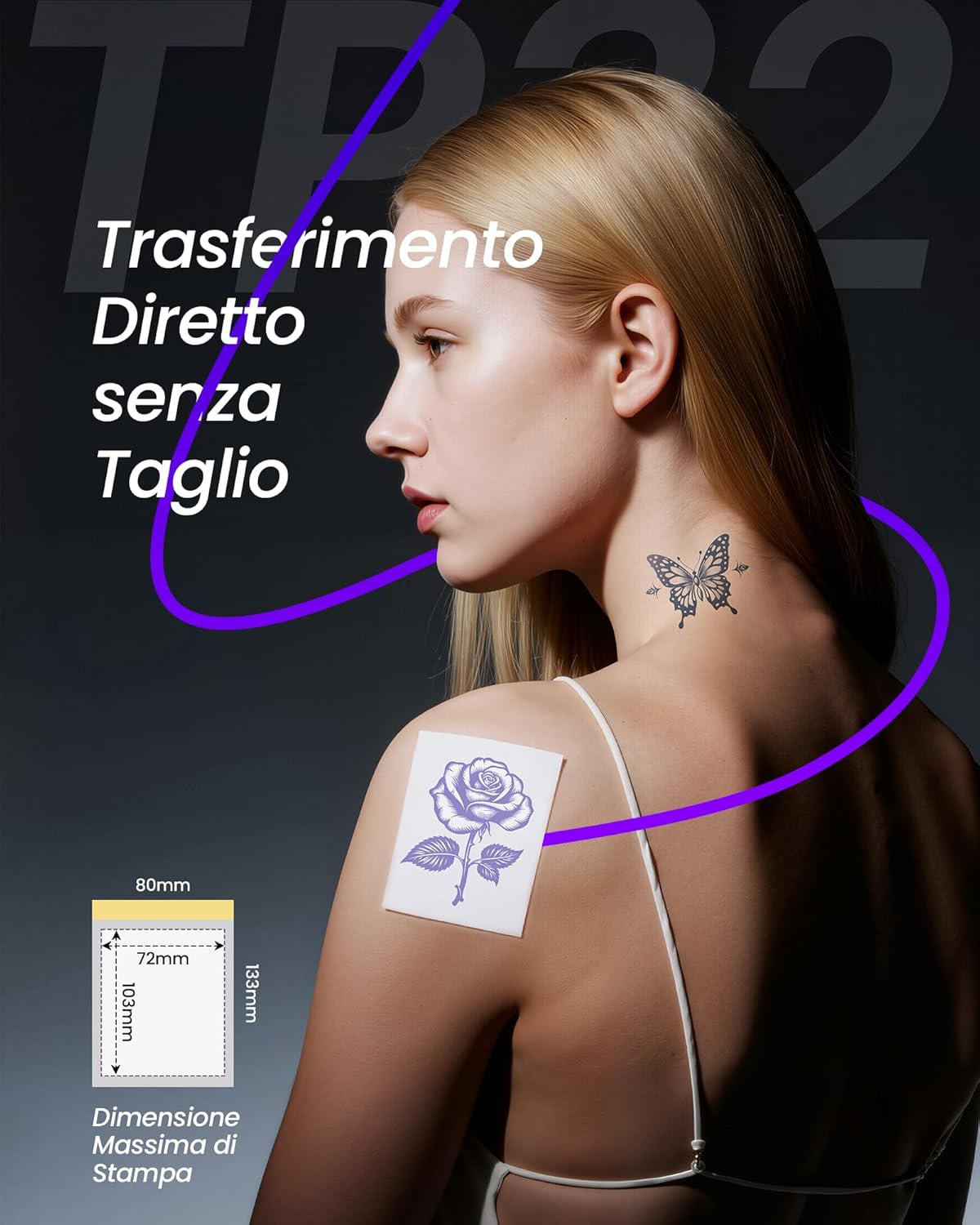 Tattmuse Mini Stampante Termica Stencil Tattoo per Braccia - immagine 4