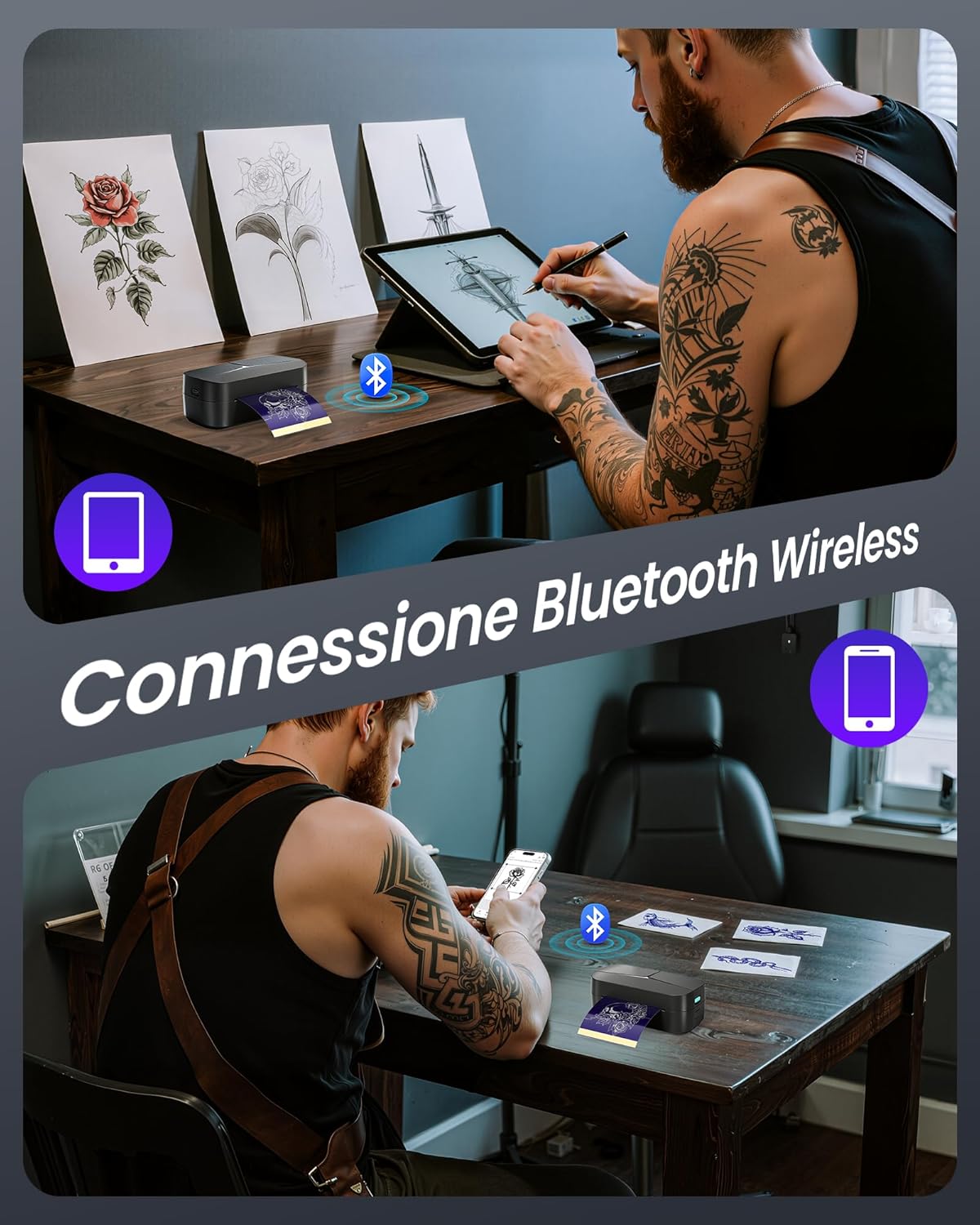 Tattmuse Mini Stampante Termica Stencil Tattoo per Braccia - immagine 5