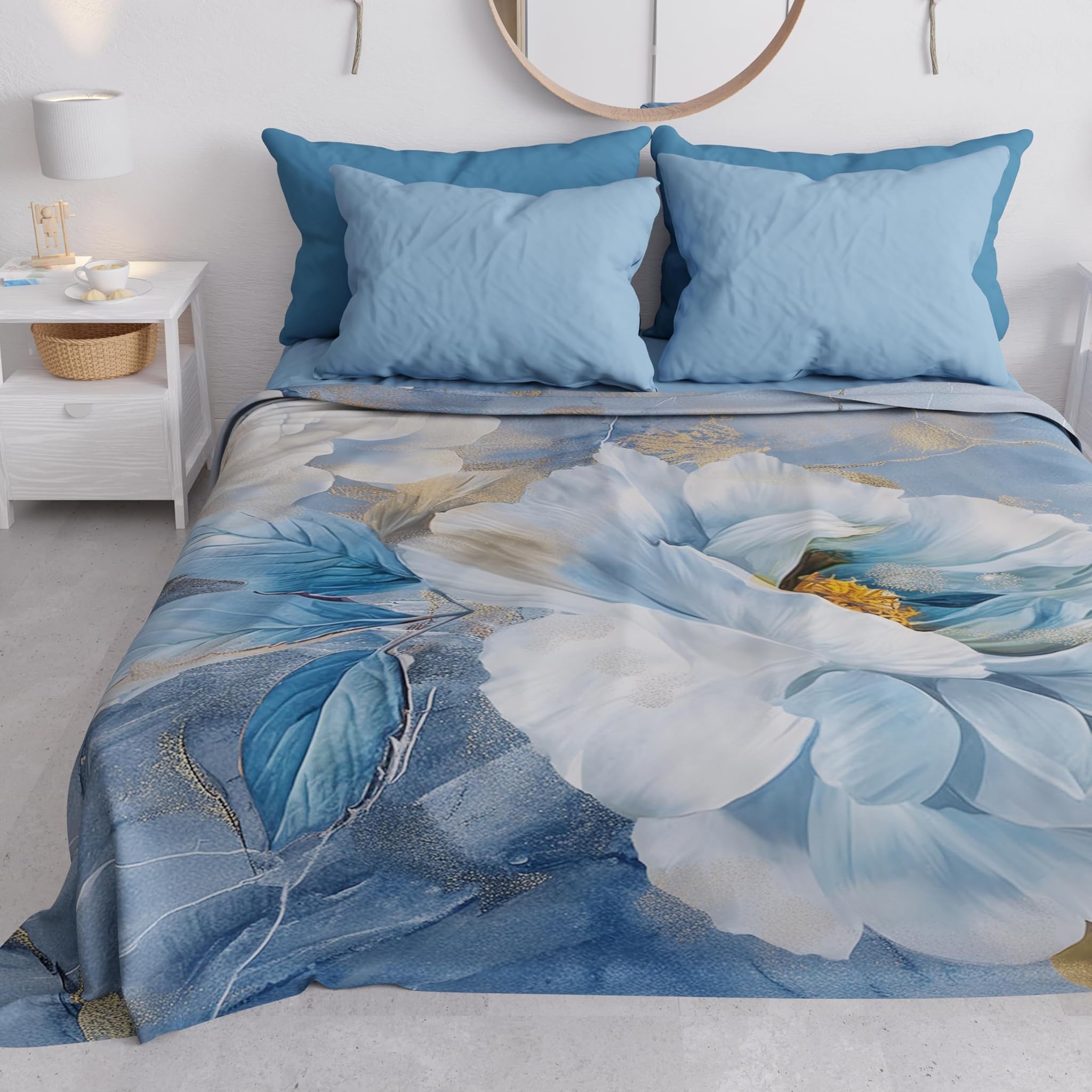 Petti Artigiani Italiani - Copriletto Matrimoniale Floreale