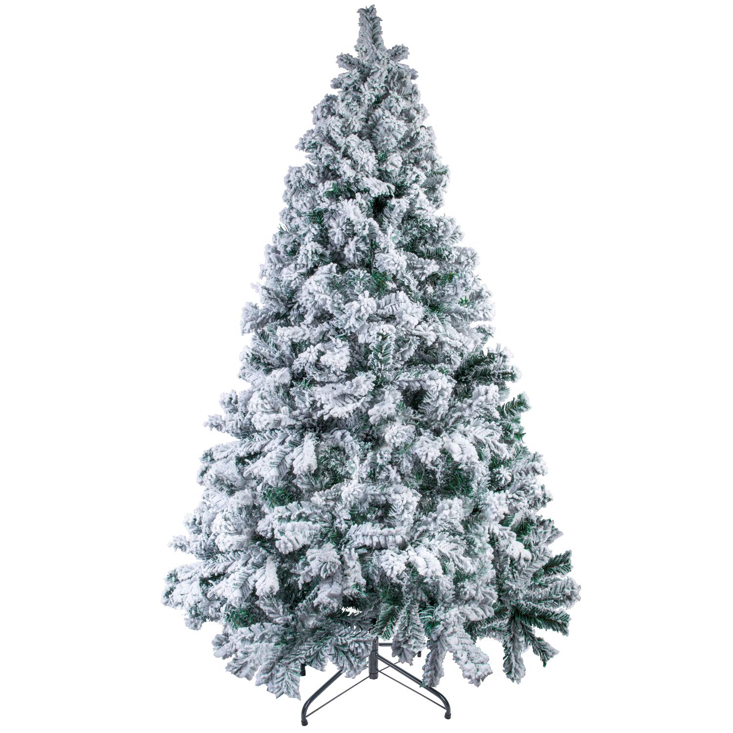 Uten Albero di Natale Artificiale 1.8m con Fiocchi di Neve