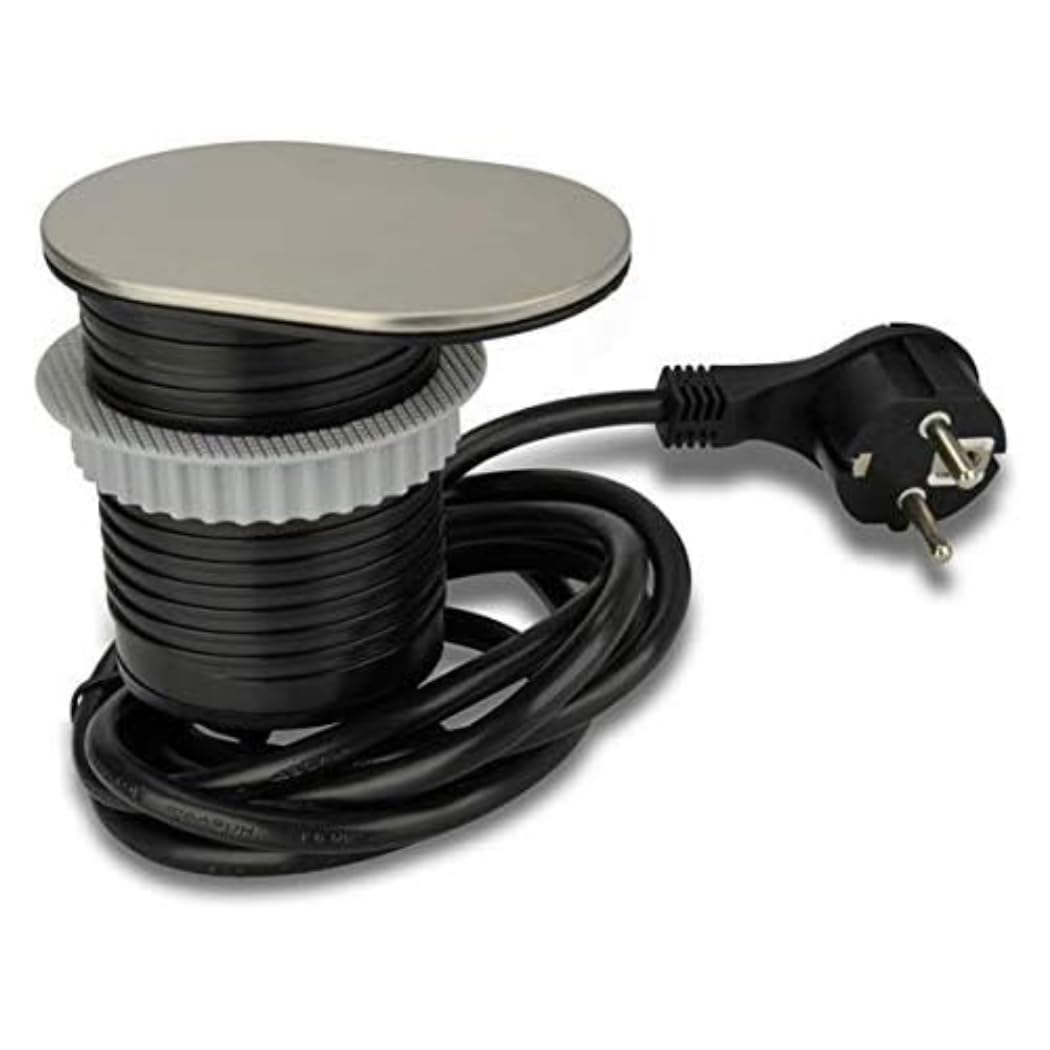 Unitec Schuko + USB Presa da Incasso, Coperchio in Acciaio