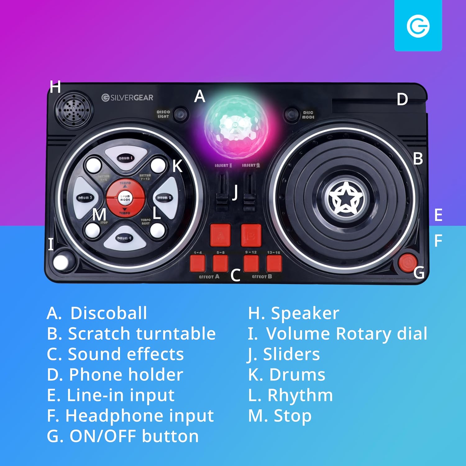 Silvergear® DJ Mixer per Bambini con Cuffie - immagine 4