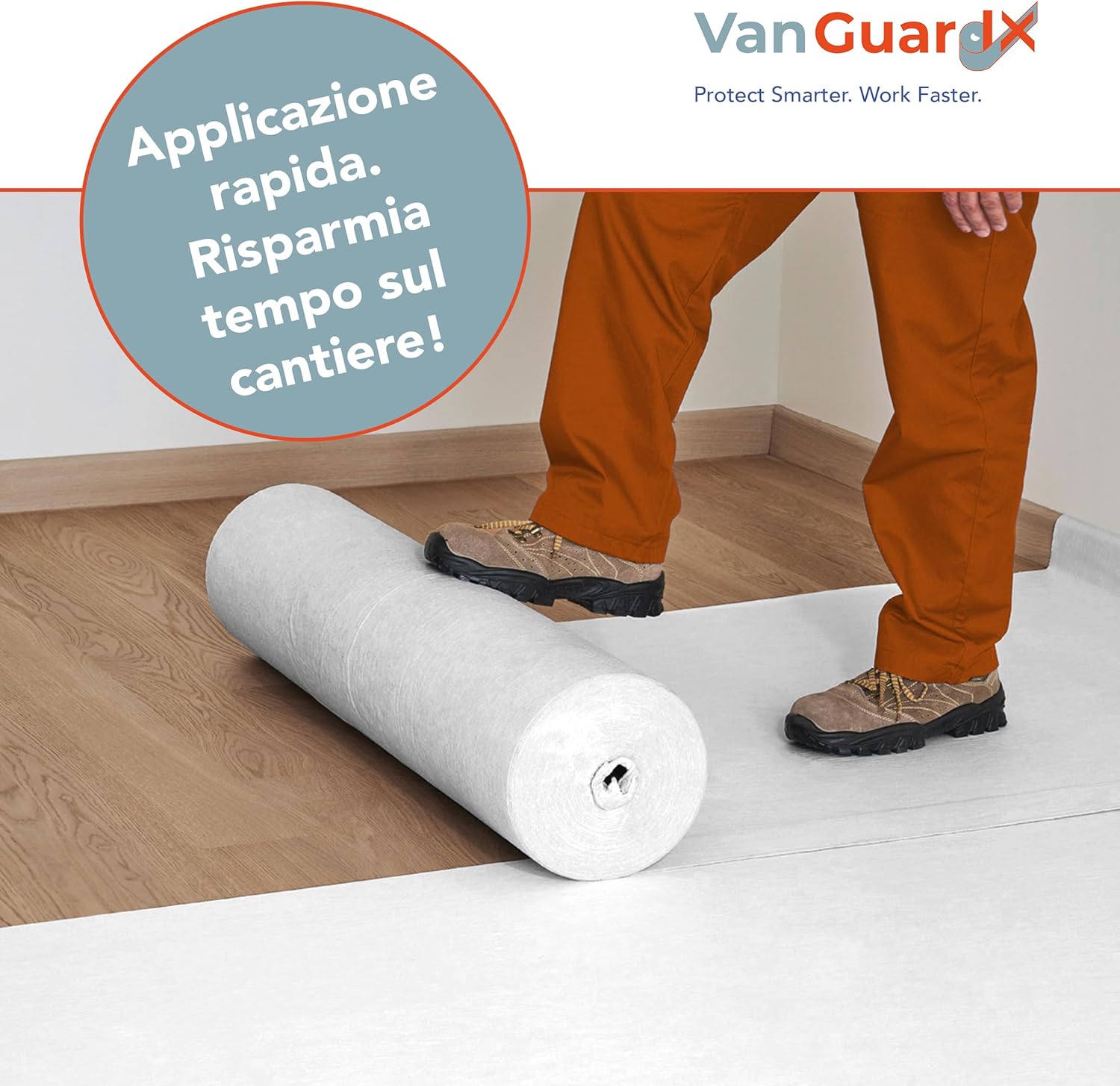 Feltro Autoadesivo per Protezione Pavimenti 1m x 50m - immagine 3