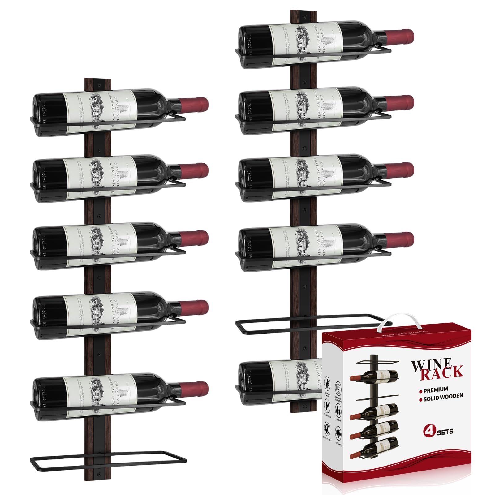 Agjidso - Portabottiglie Vino da Parete per 12 Bottiglie