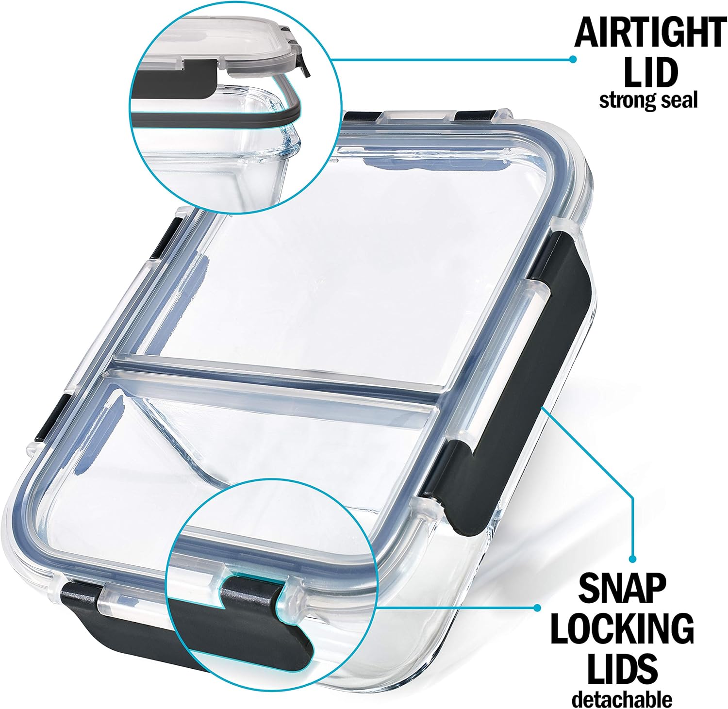 Contenitori in Vetro per Alimenti con 2 Scomparti - immagine 2