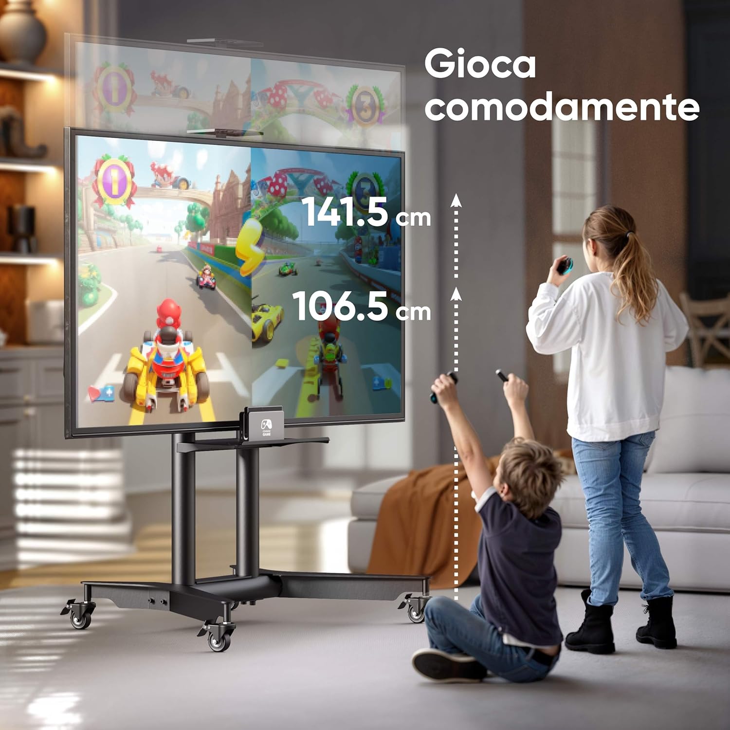 Onkron Supporto Piedistallo TV da 32" a 75" Nero - immagine 4