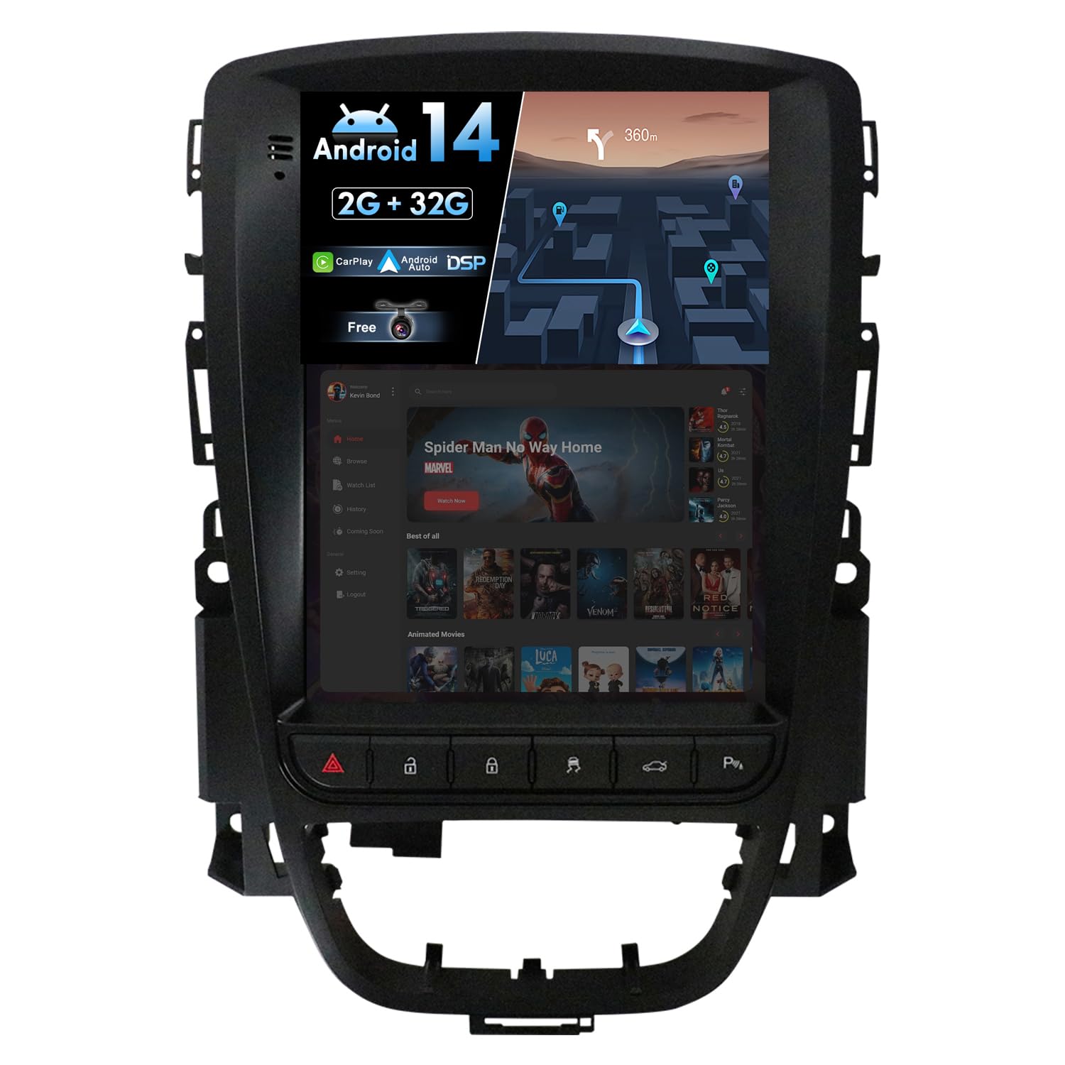 Android 14 IPS Autoradio per Opel Vauxhall Astra J (2006-2016)