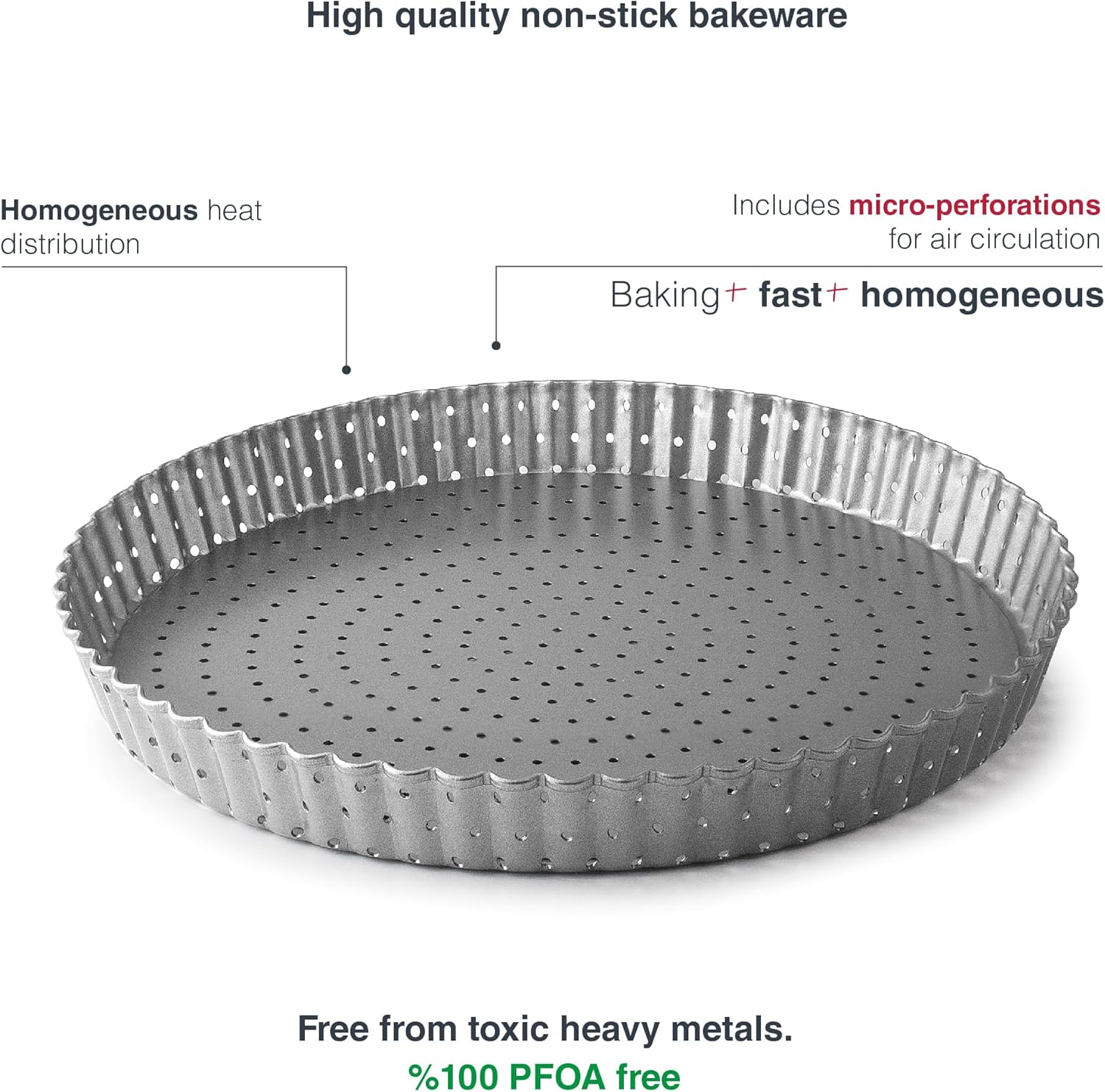 Lacor Tortiera Crostata Forata Antiaderente 24 cm - immagine 3