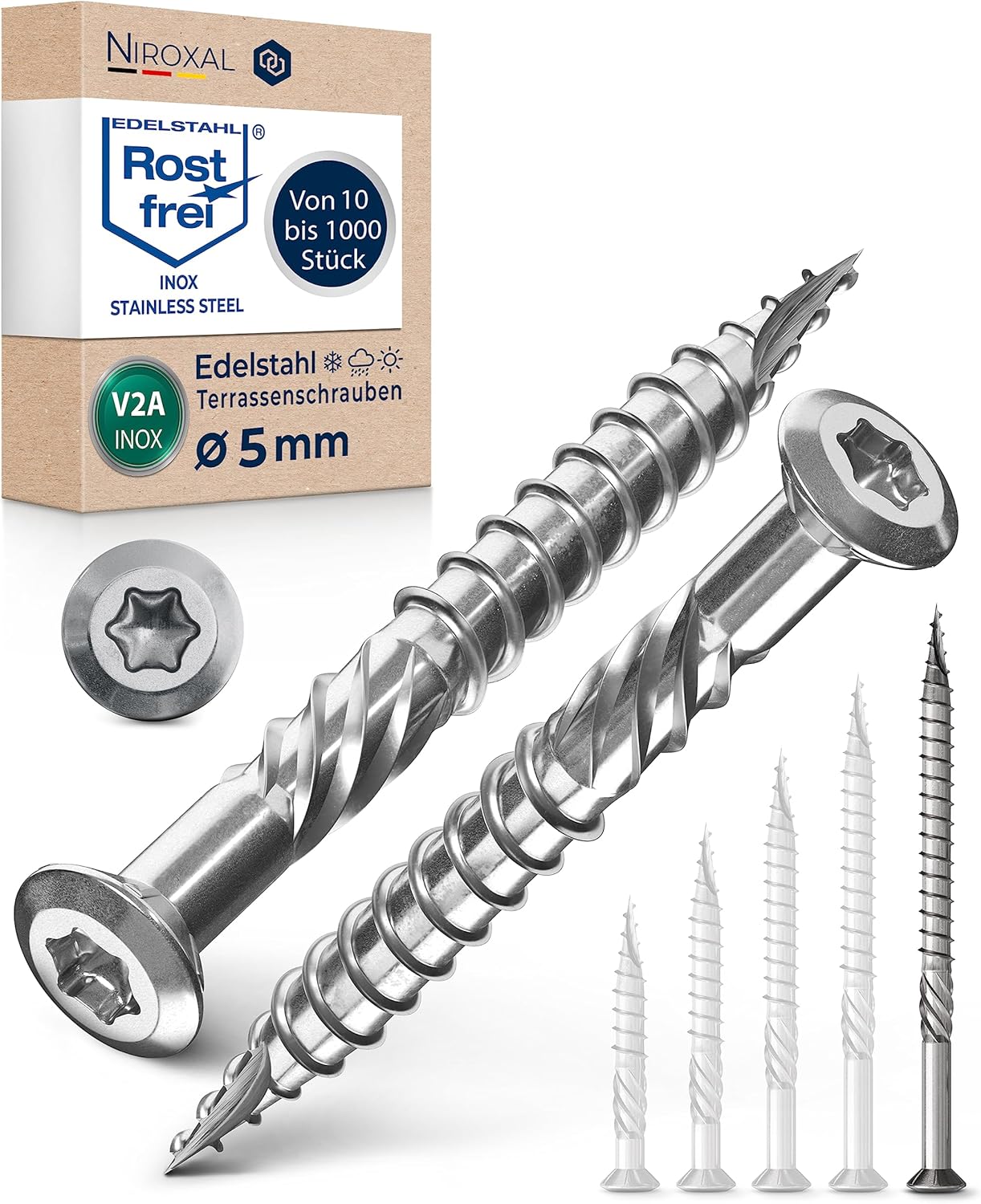 Vite da Terrazza Inox TORX Testa Lente 5x80mm (800 pezzi) - immagine 1