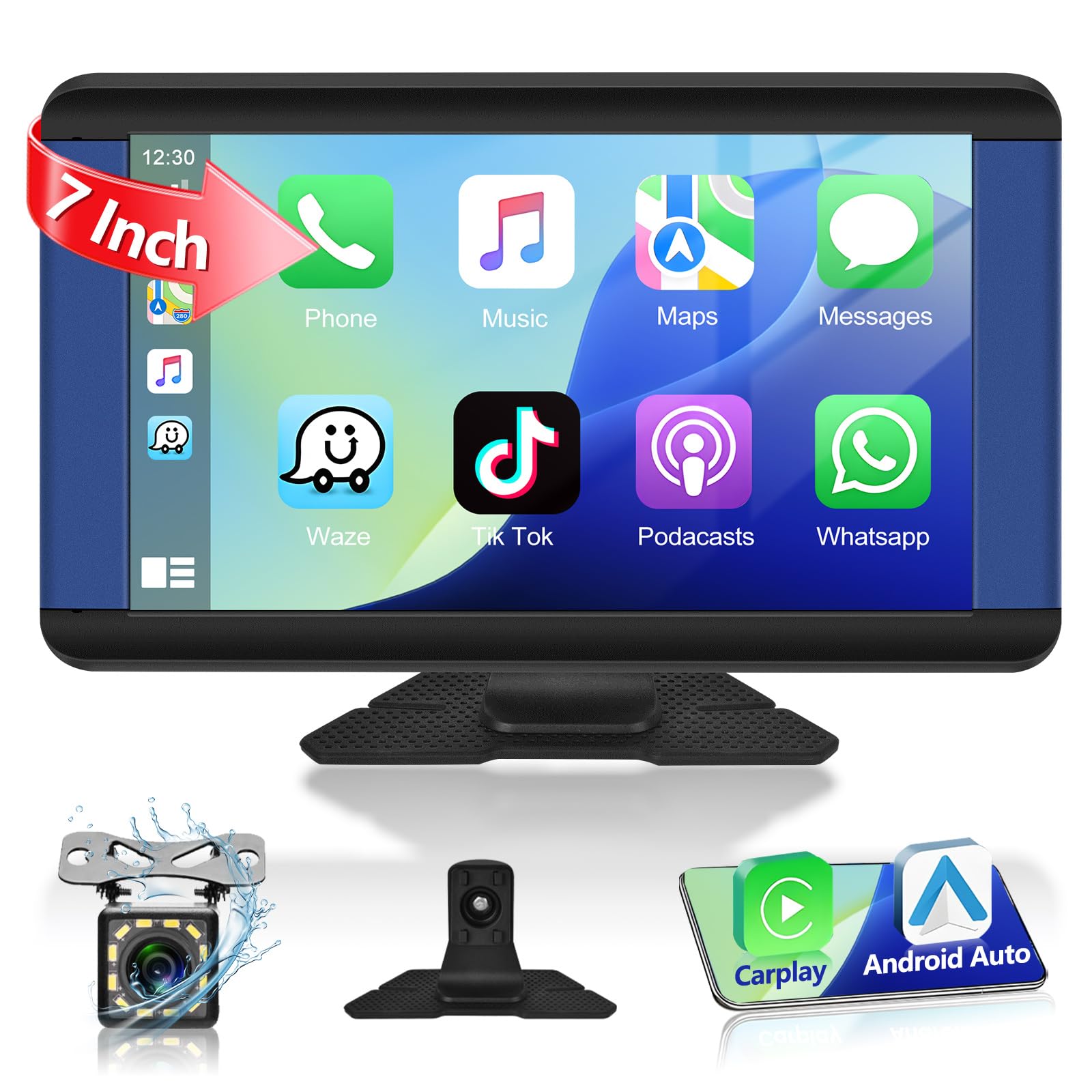 Podofo Autoradio Portatile 7" HD Touchscreen