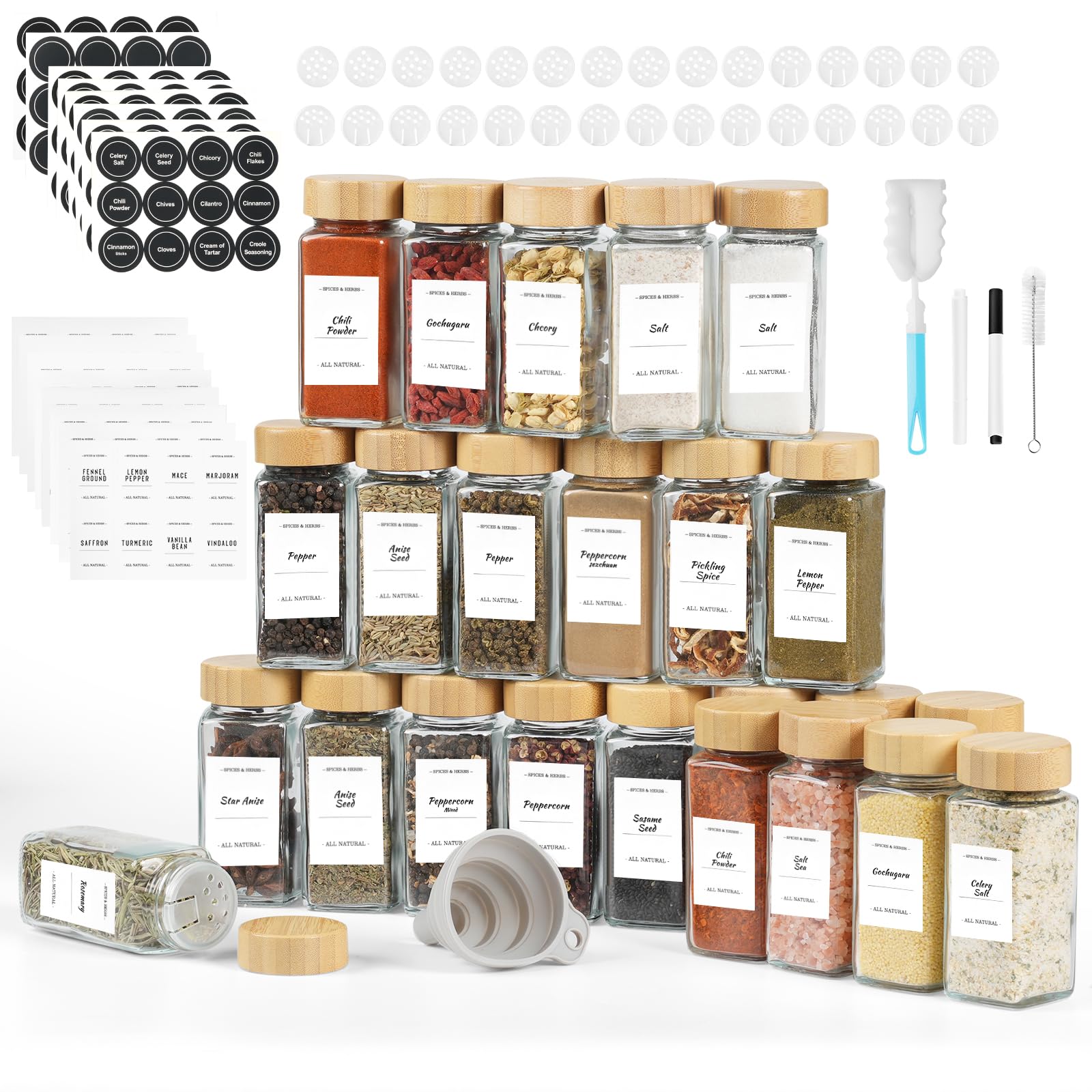 Friberg Barattoli Spezie Vetro Quadrati 120ml 24PCS