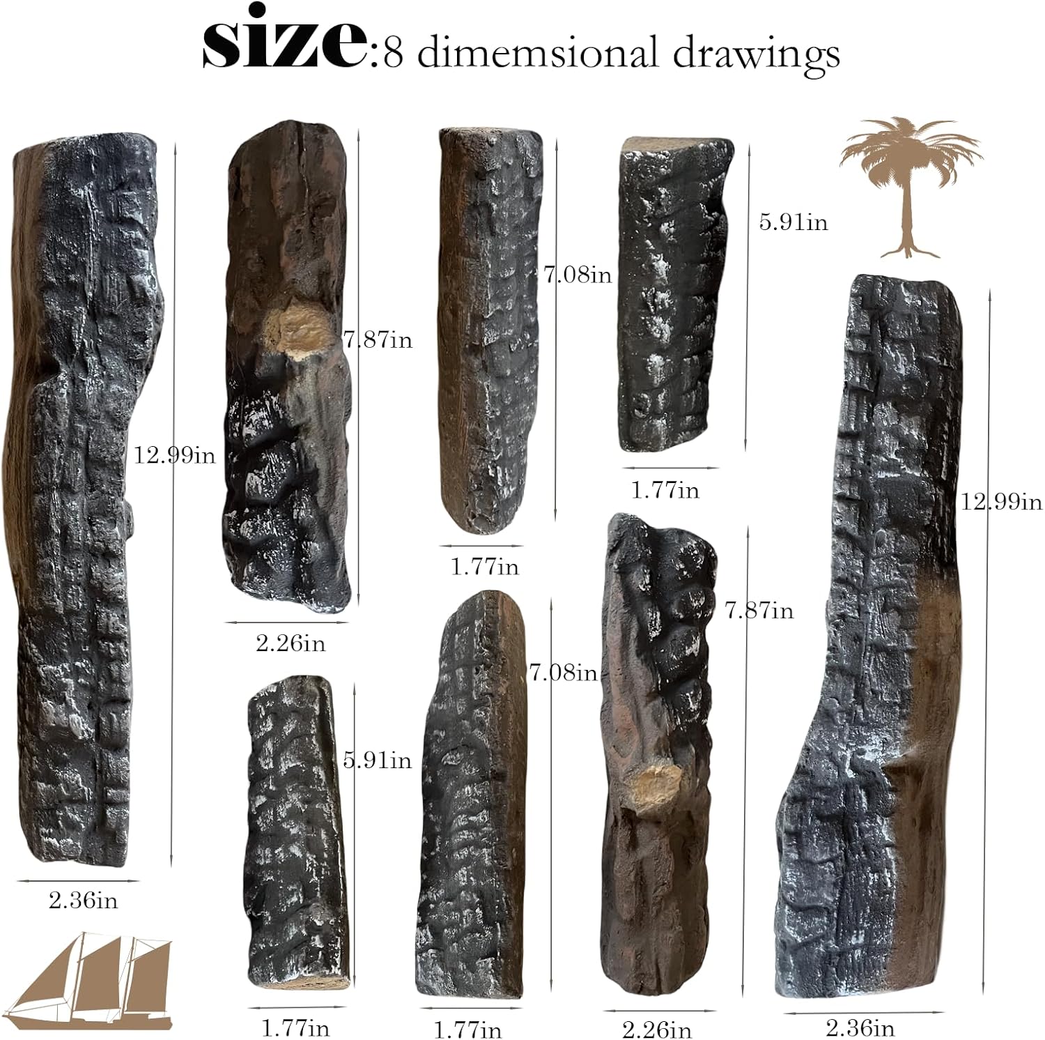 Set 8 Ceppi a Gas Decorativi in Ceramica - immagine 2