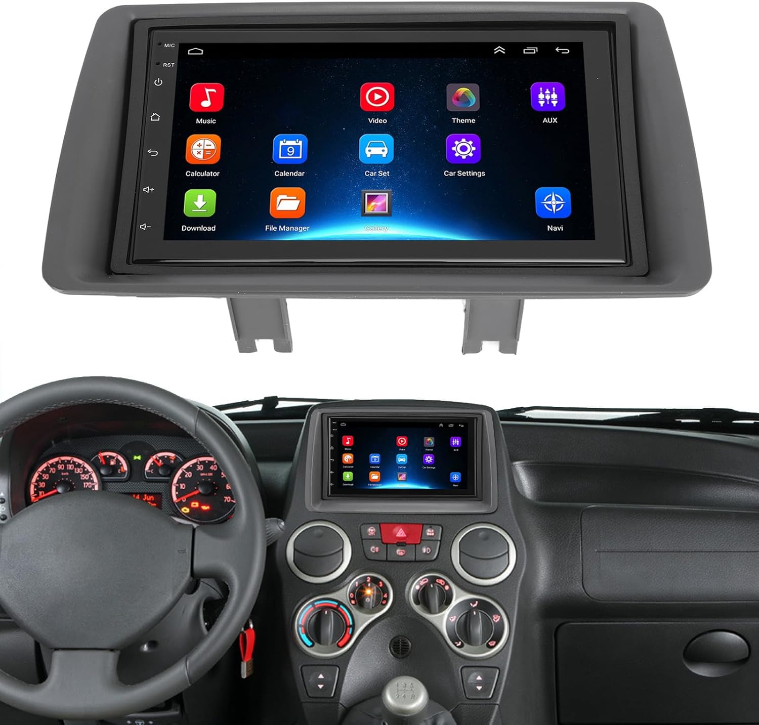 Autoradio Touch Screen 7" per Fiat Panda 2003-2012 - immagine 2