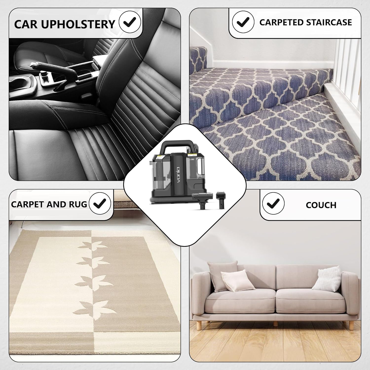 Vonia Lavatappeti Portatile 450W, Nero - immagine 6