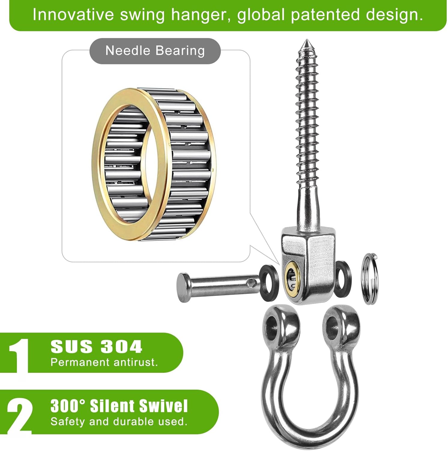 SELEWARE Ganci Girevoli Resistenti con Cuscinetti (6 Pezzi) - immagine 2