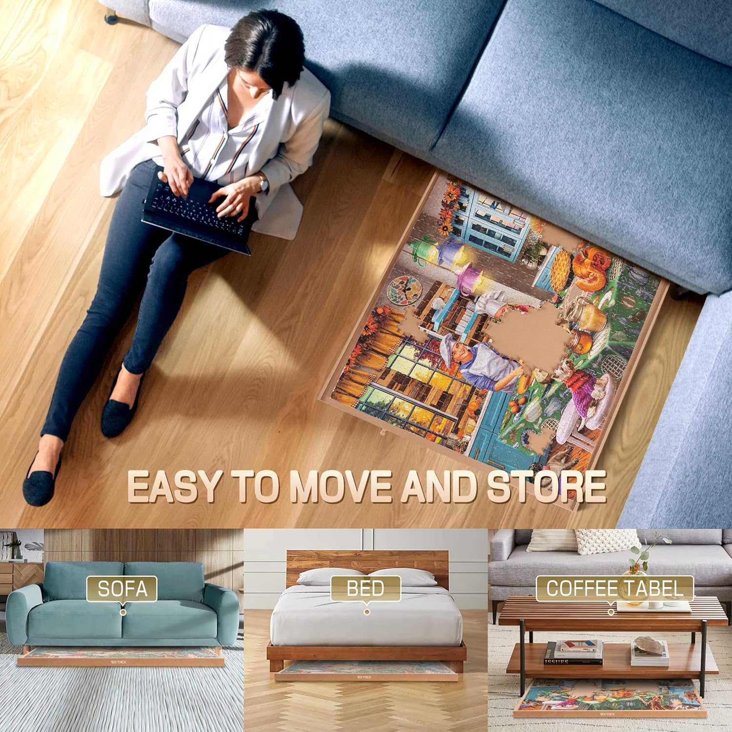 Tektalk Puzzle Board Portatile con 4 Cassetti - immagine 4