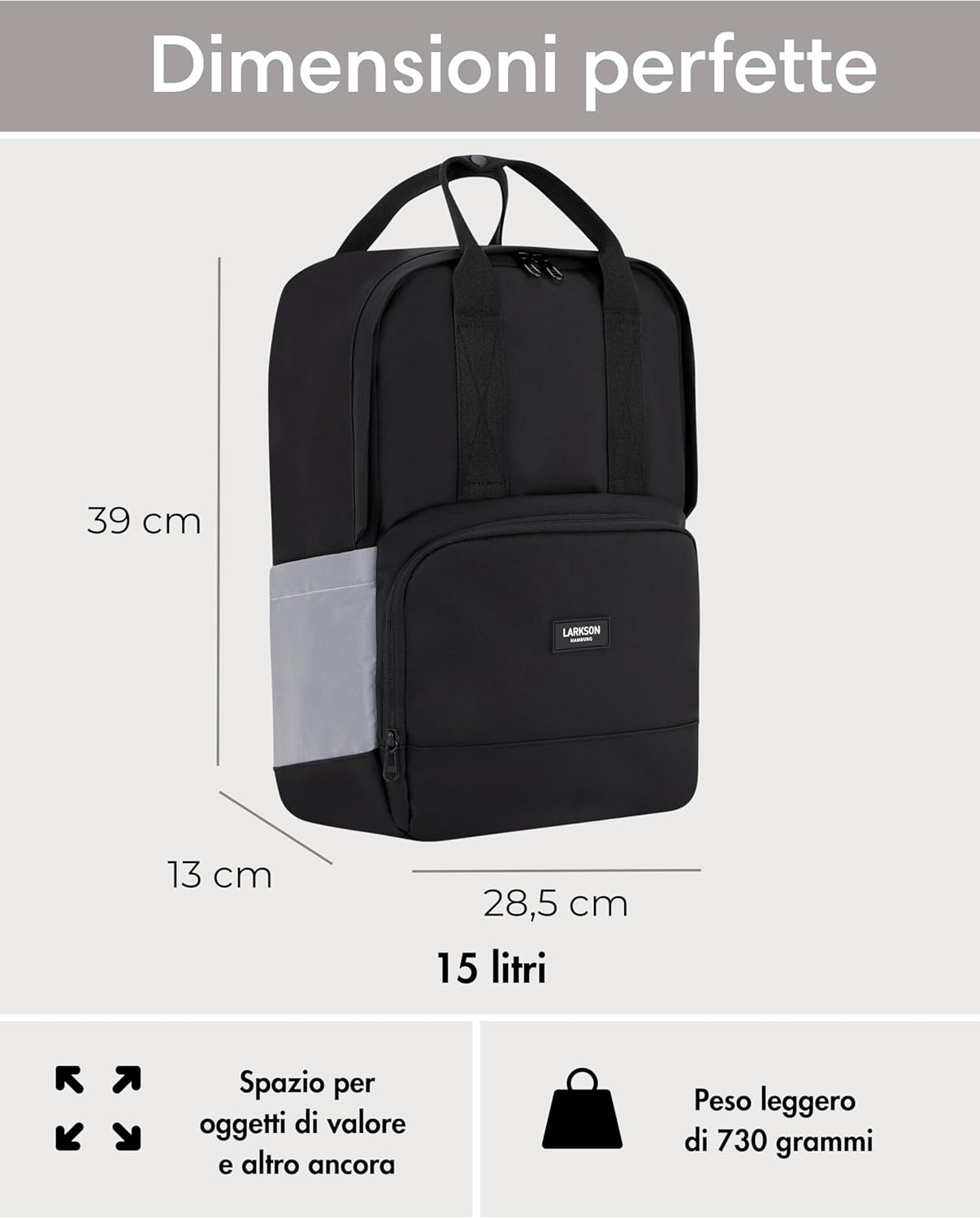 Larkson Borsa per Bicicletta No 6 Bike - Nero - immagine 6