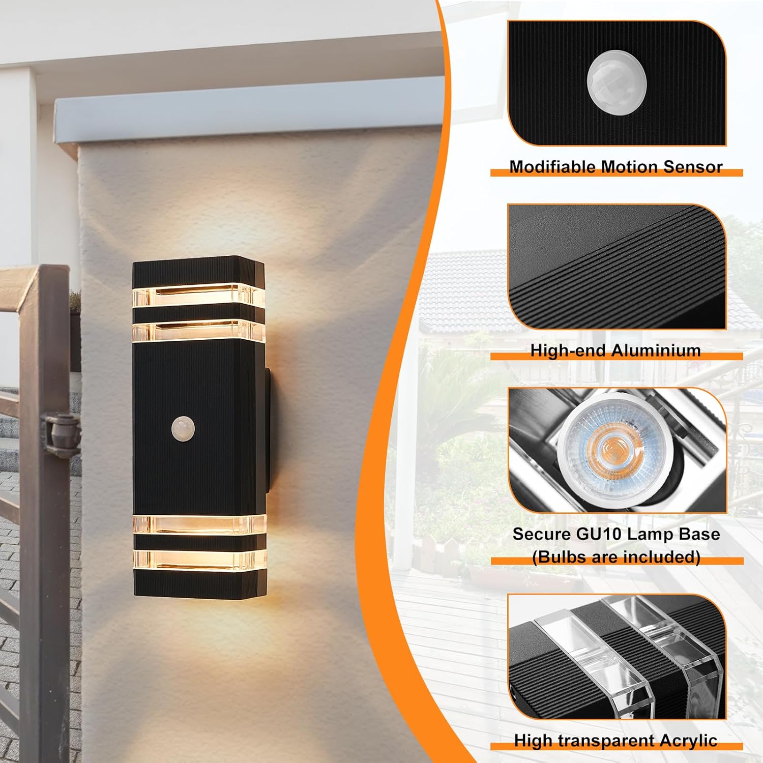 Celavy Lampada da Esterno con Sensore di Movimento GU10 - immagine 5