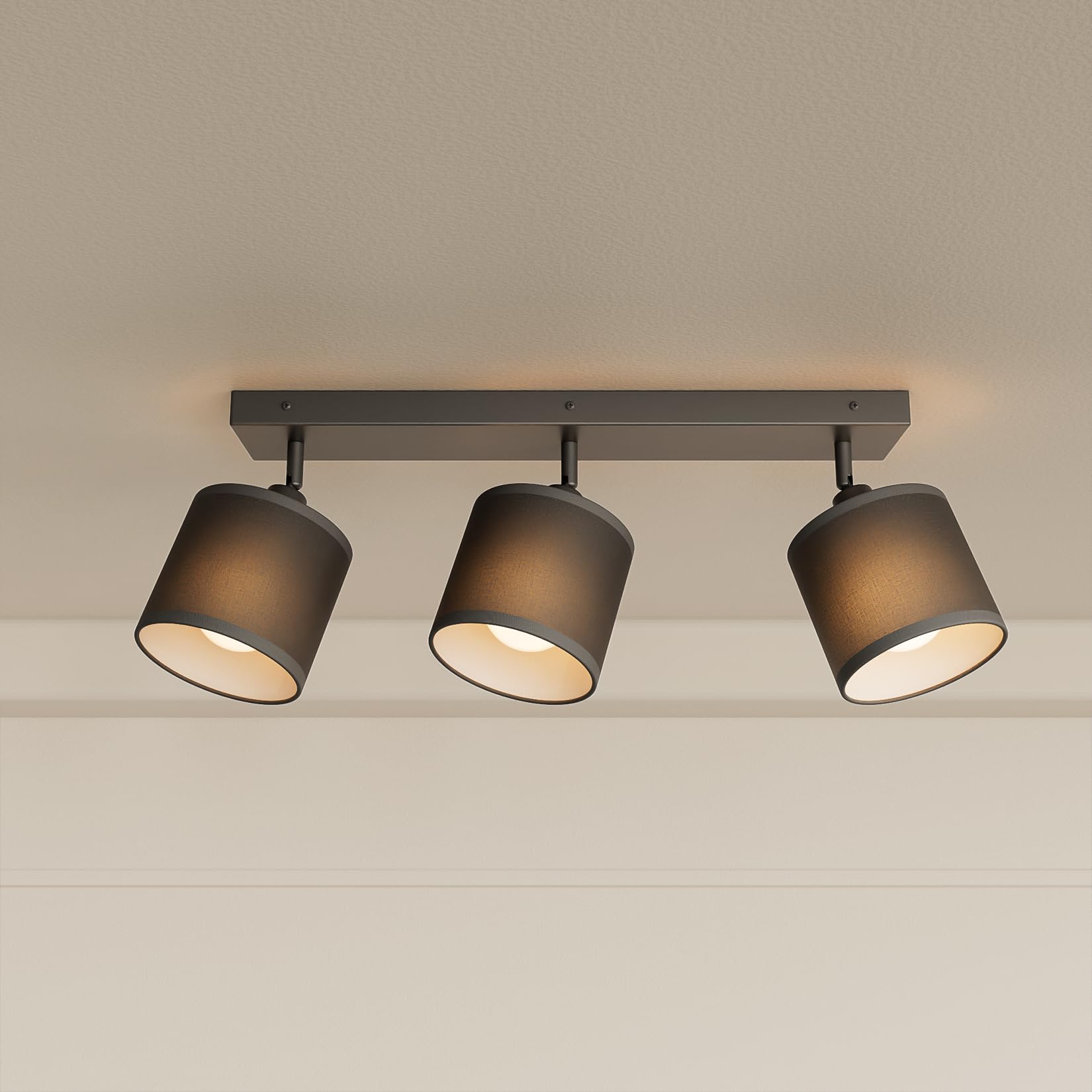 K-bright Faretti da Soffitto Neri con 3 Attacchi E14