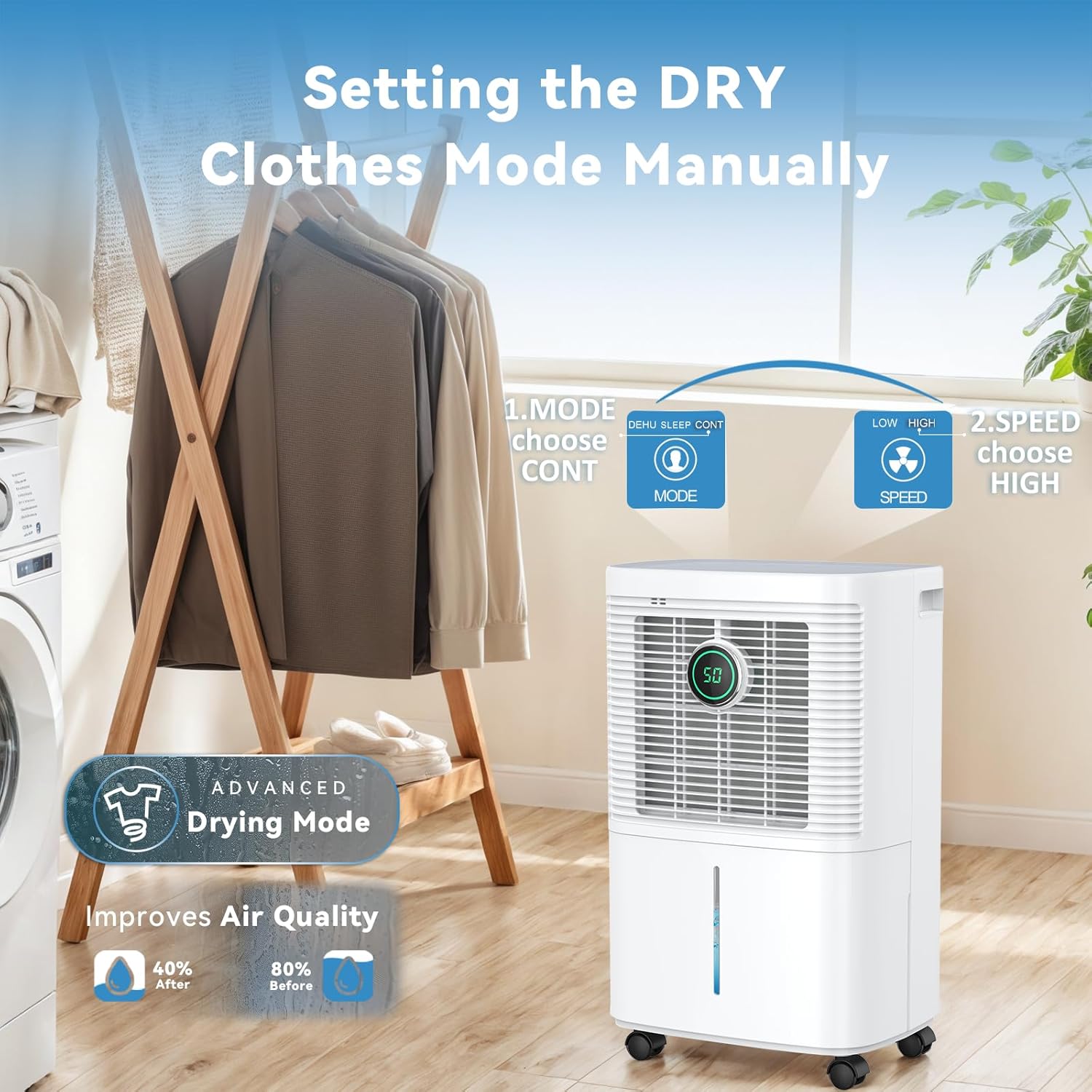 Innvitop Deumidificatore Casa Muffa 12L/24h con Display Digitale - immagine 4