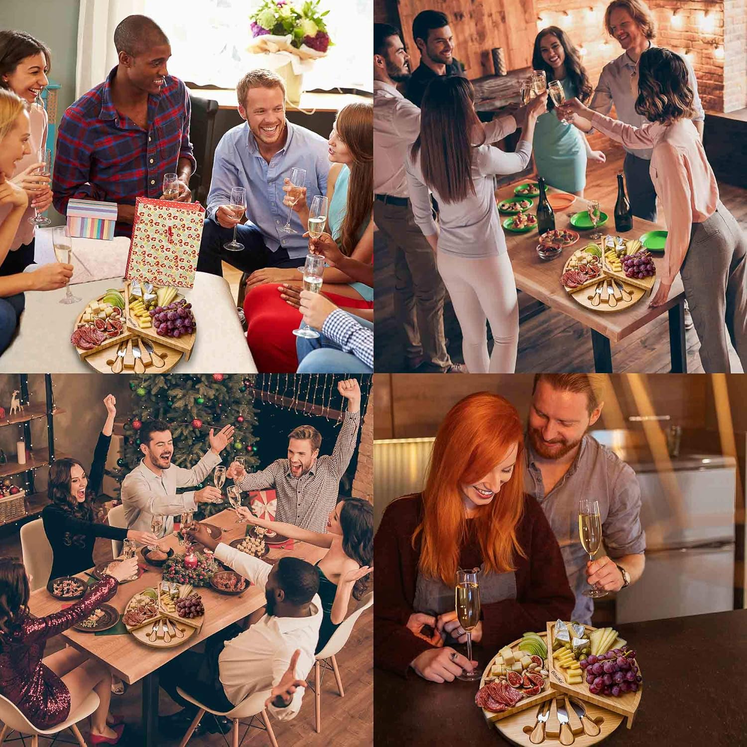 Tagliere per Formaggi e Set Coltelli in Bamboo 37cm - immagine 4